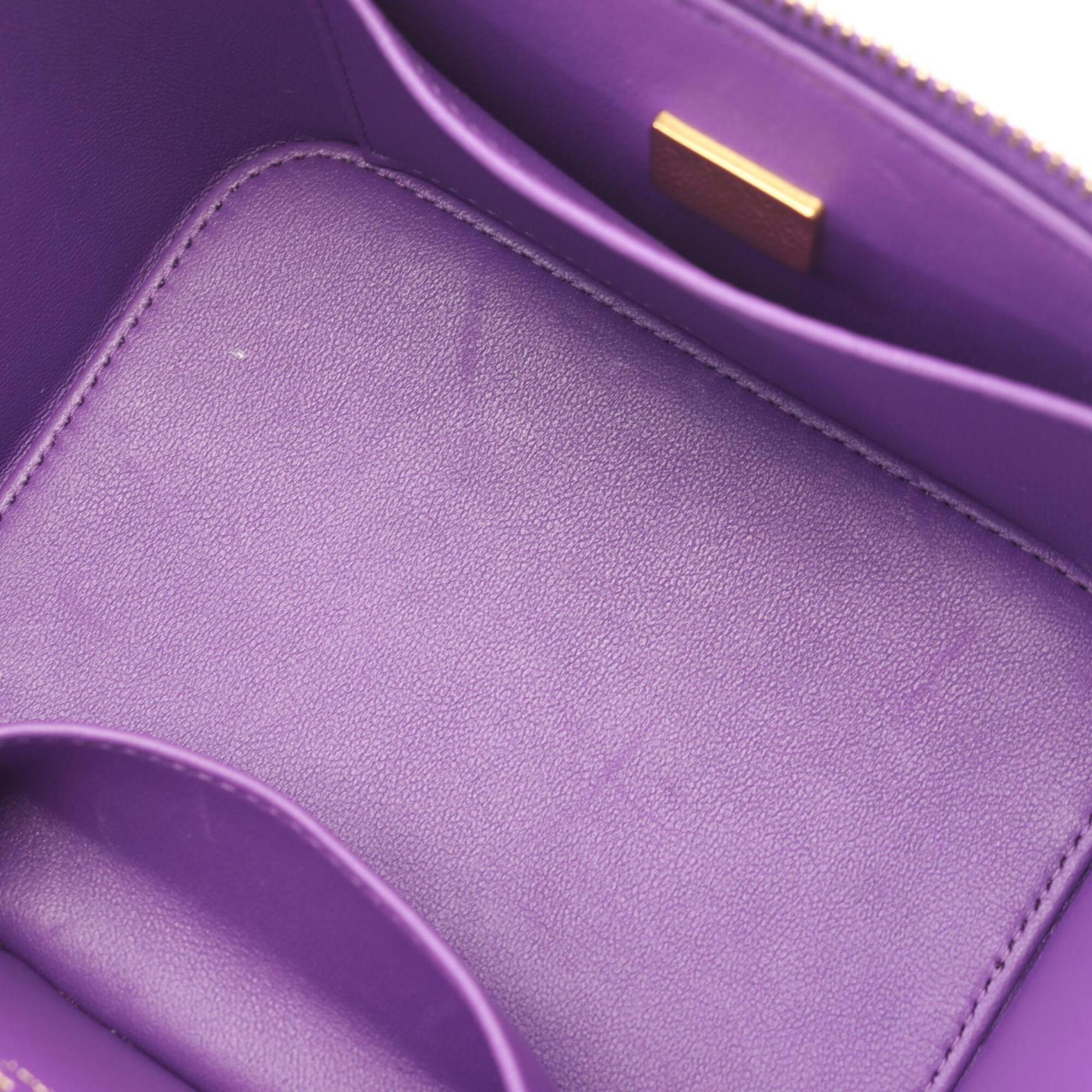 Chanel Purple Grained Calfskin Handbag Shoulder Bag Vanity Bag (Pre-Owned)