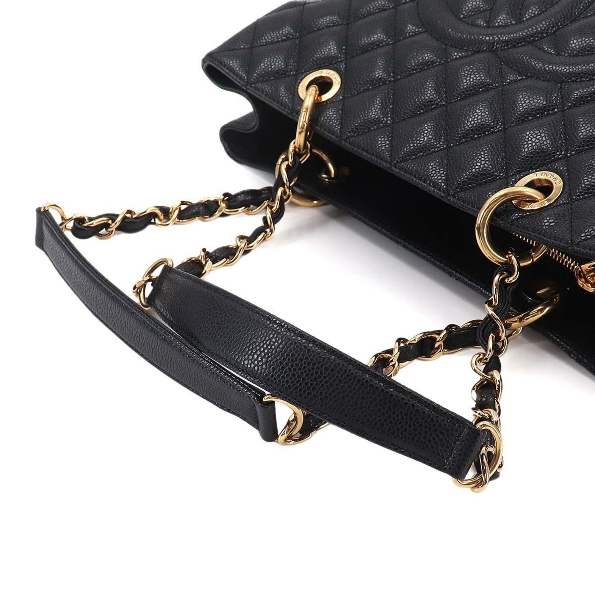 Chanel Black Grained Calfskin Handbag Tote Bag (Pre-Owned)