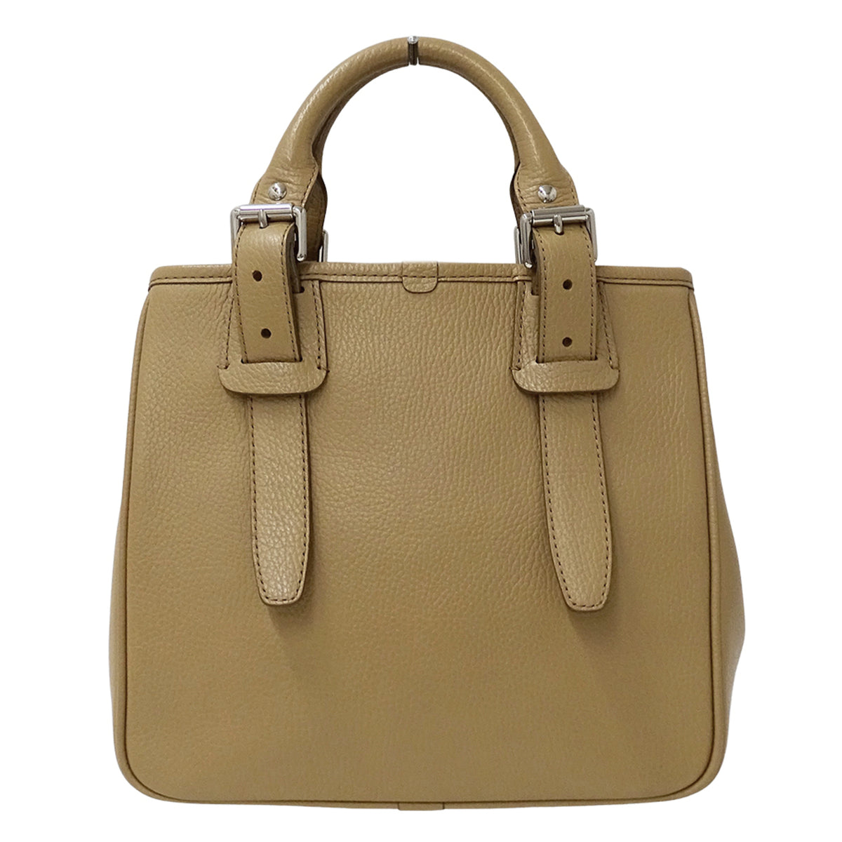 Burberry Beige Leather Handbag Tote Bag (Pre-Owned)