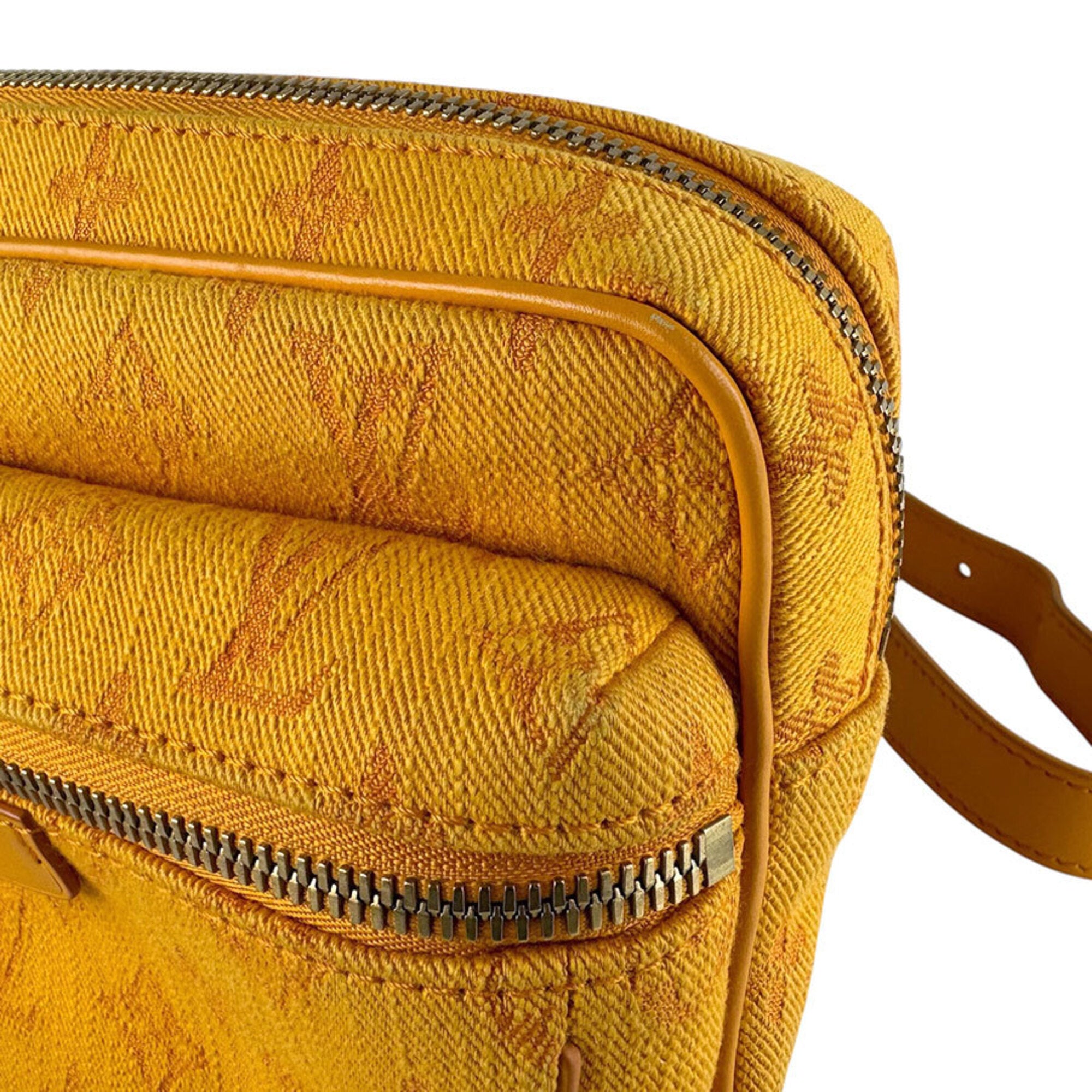 Louis Vuitton Gold Yellow Monogram Denim Pouch Sling Bag (Pre-Owned)
