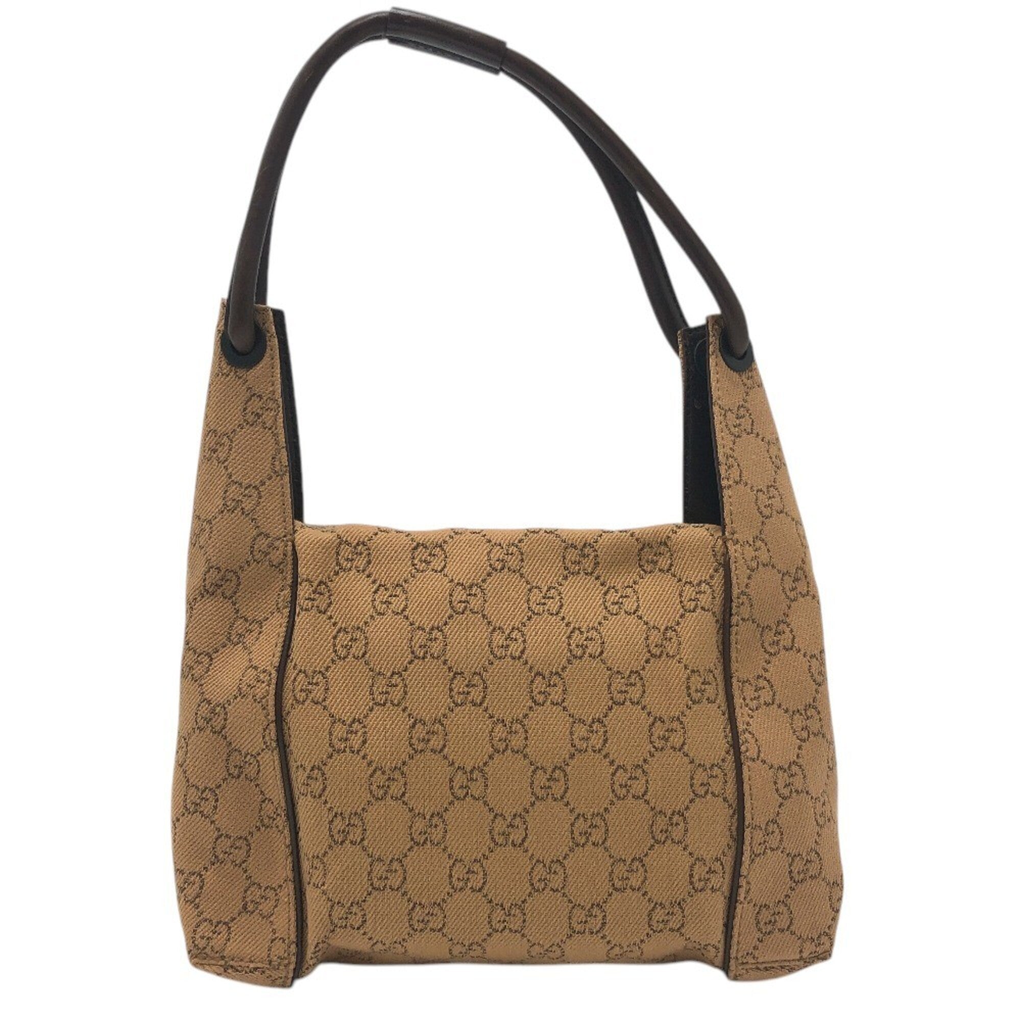 Gucci Beige Canvas Handbag Shoulder Bag (Pre-Owned)