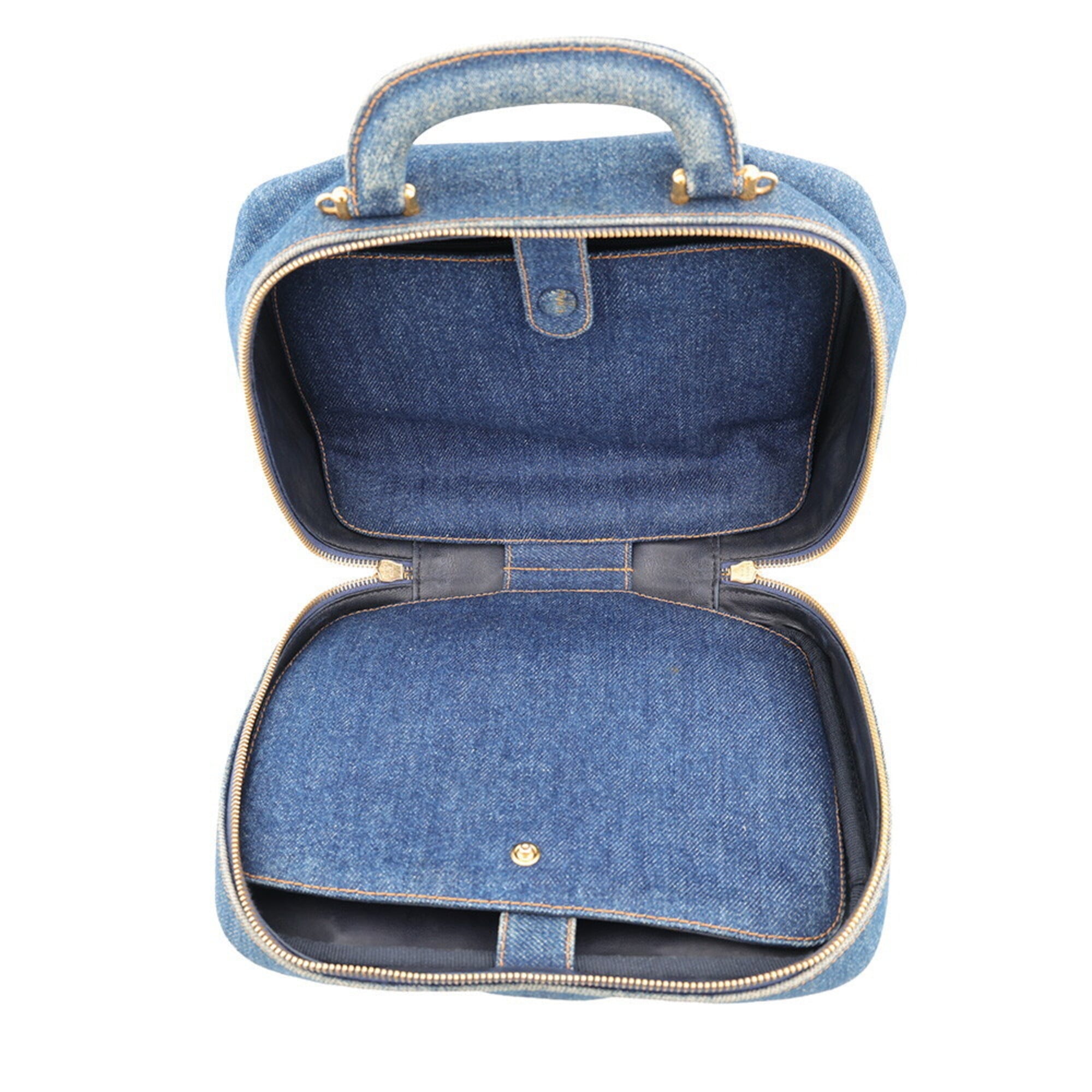 Chanel Blue Denim Handbag Shoulder Bag Vanity Bag (Pre-Owned)