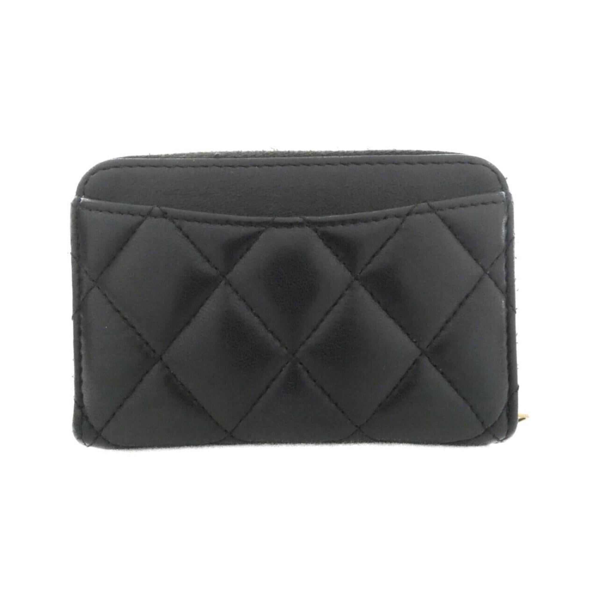 Chanel Black Leather Coin Purse/Coin Case (Pre-Owned)