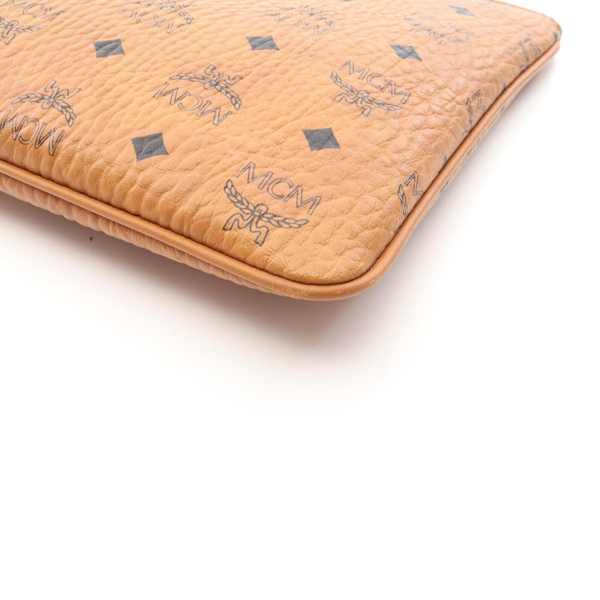 Mcm Brown Coated Canvas Leather Clutch Bag Handbag (Pre-Owned)