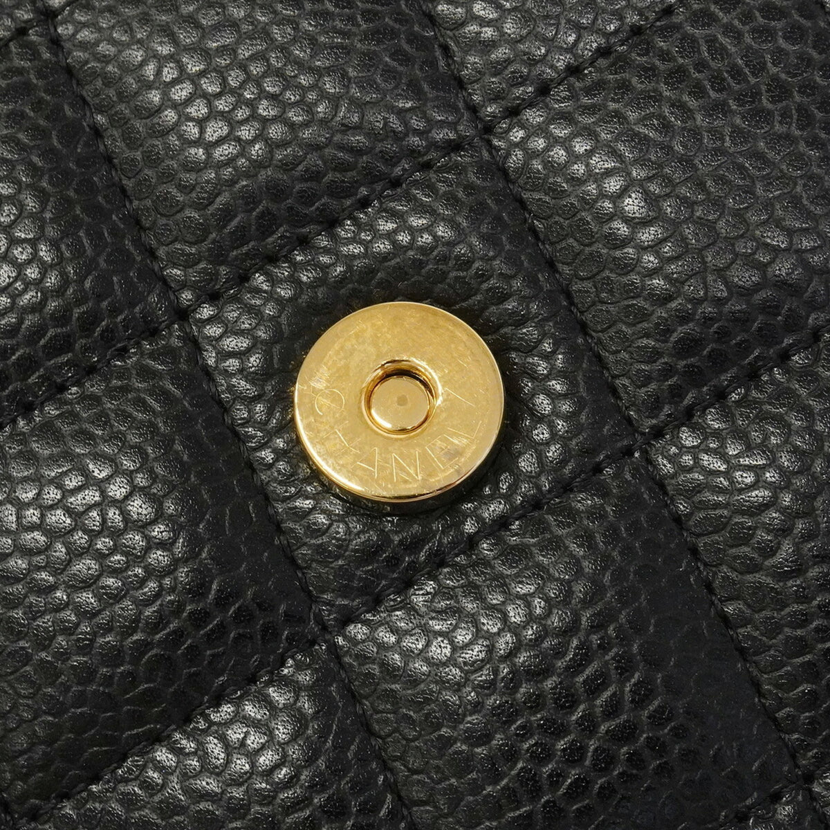 Chanel Black Grained Calfskin Chain/Shoulder Wallet (Pre-Owned)