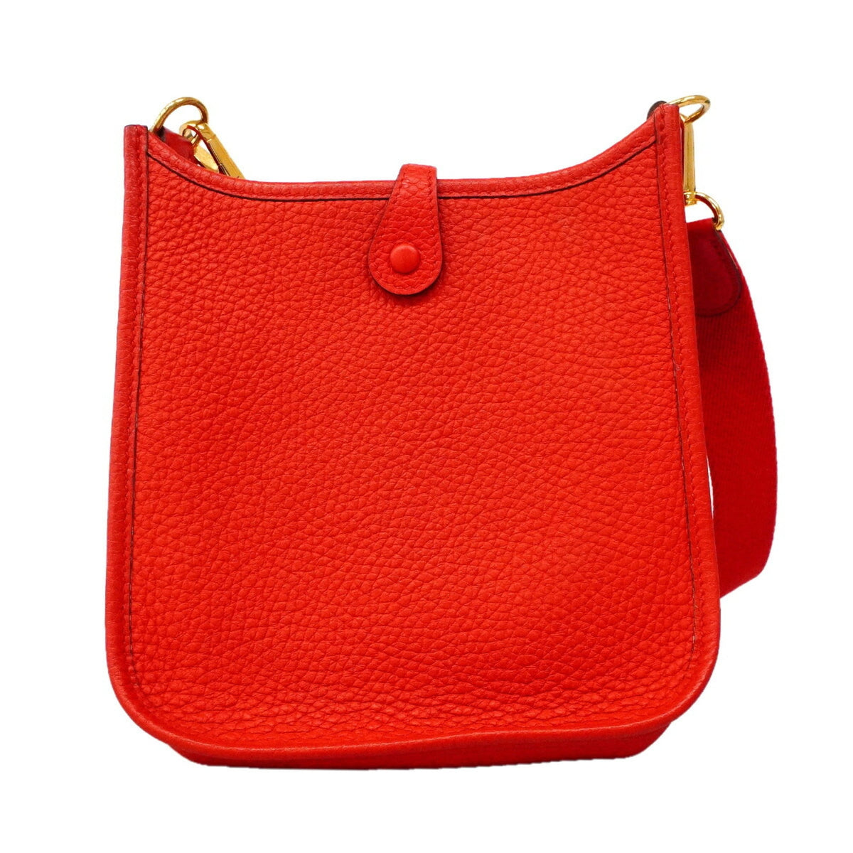 Hermes Red Color Taurillon Clemence Leather Shoulder Bag (Pre-Owned)