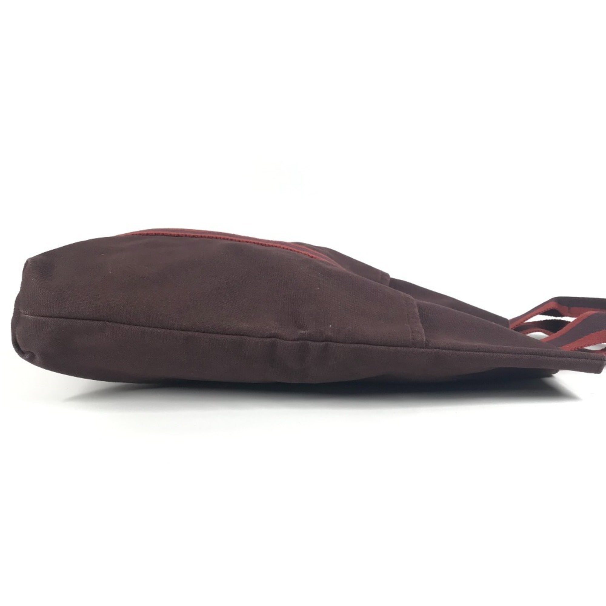 Hermes Bordeaux Brown Cotton Handbag Tote Bag (Pre-Owned)