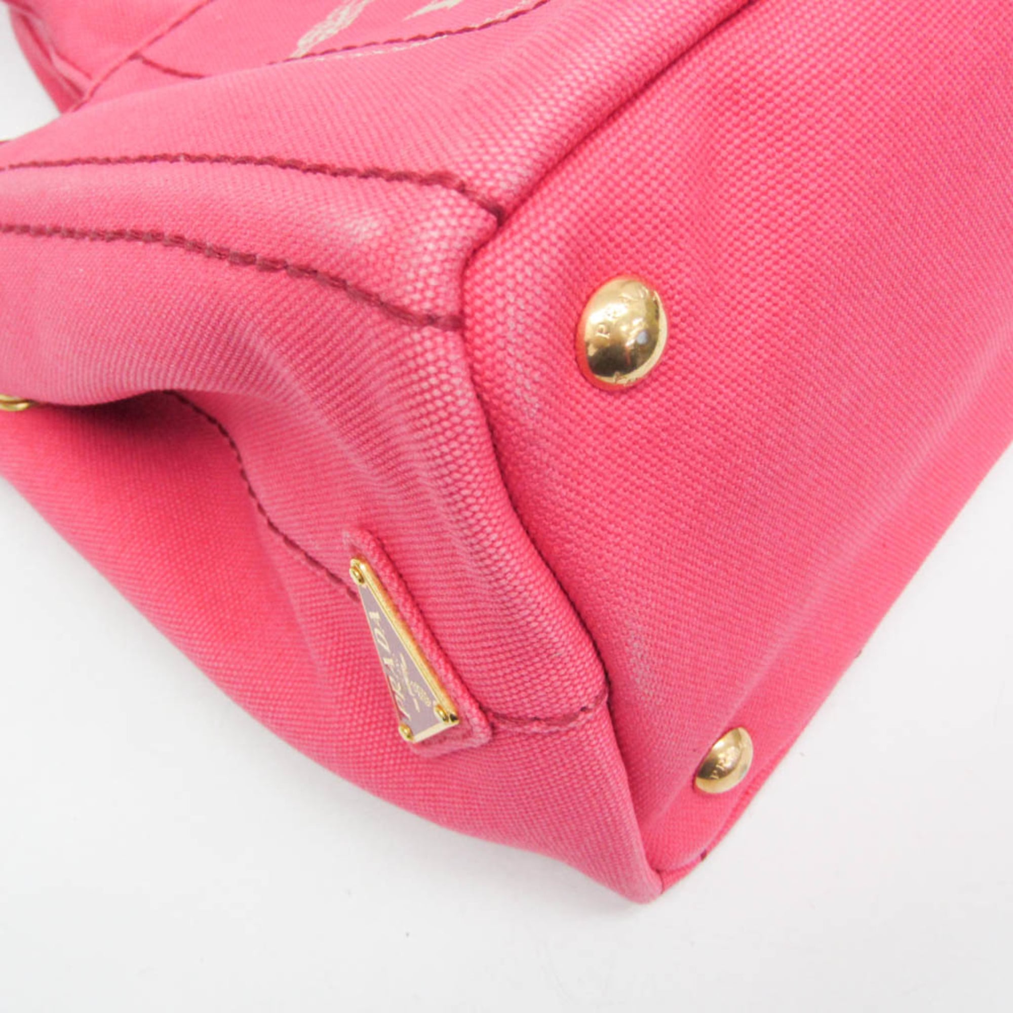Prada Canapa Pink Canapa Shoulder Bag Tote Bag (Pre-Owned)