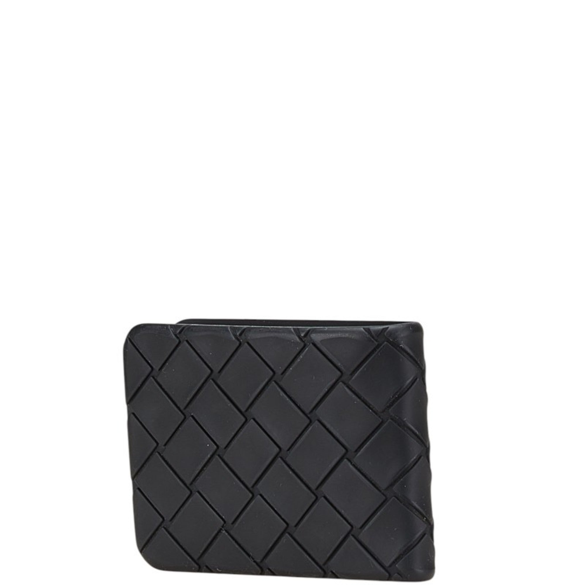 Bottega Veneta Black Rubber Bill Wallet (Bi-Fold) (Pre-Owned)