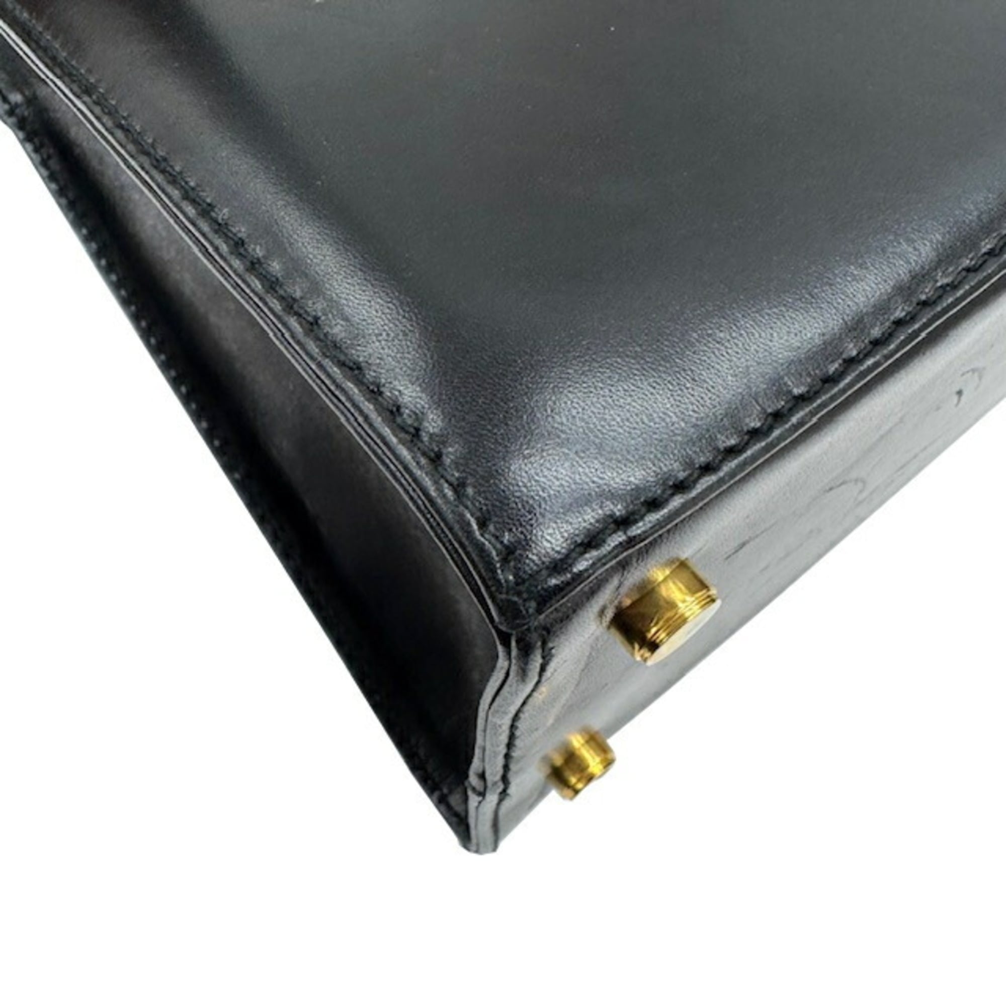 Salvatore Ferragamo Black Leather Handbag (Pre-Owned)