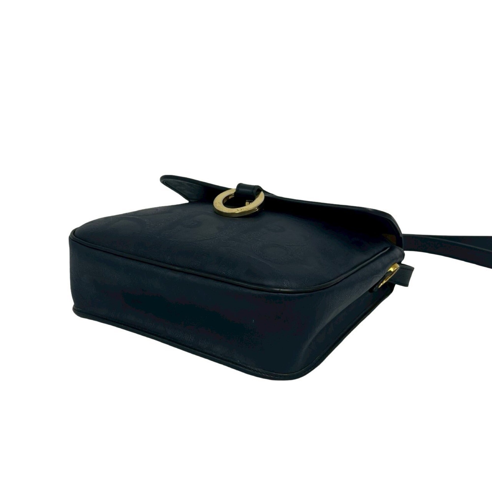 Christian Dior Navy Leather Pvc Pochette Shoulder Bag (Pre-Owned)