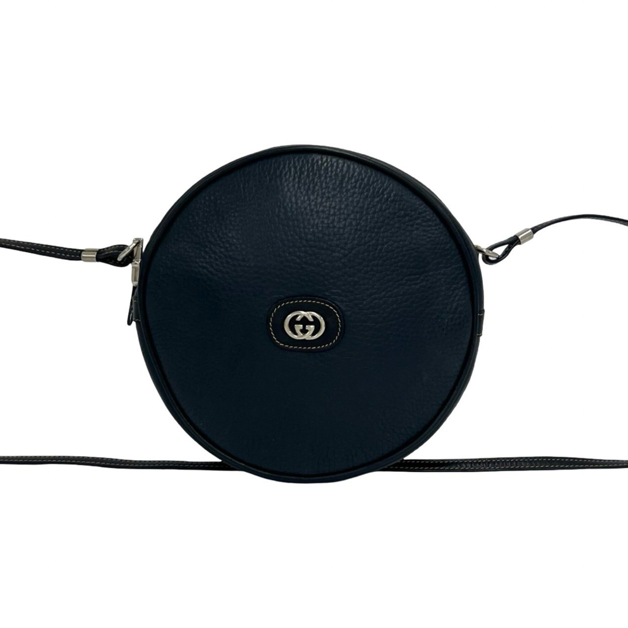 Gucci Navy Leather Pochette Shoulder Bag (Pre-Owned)