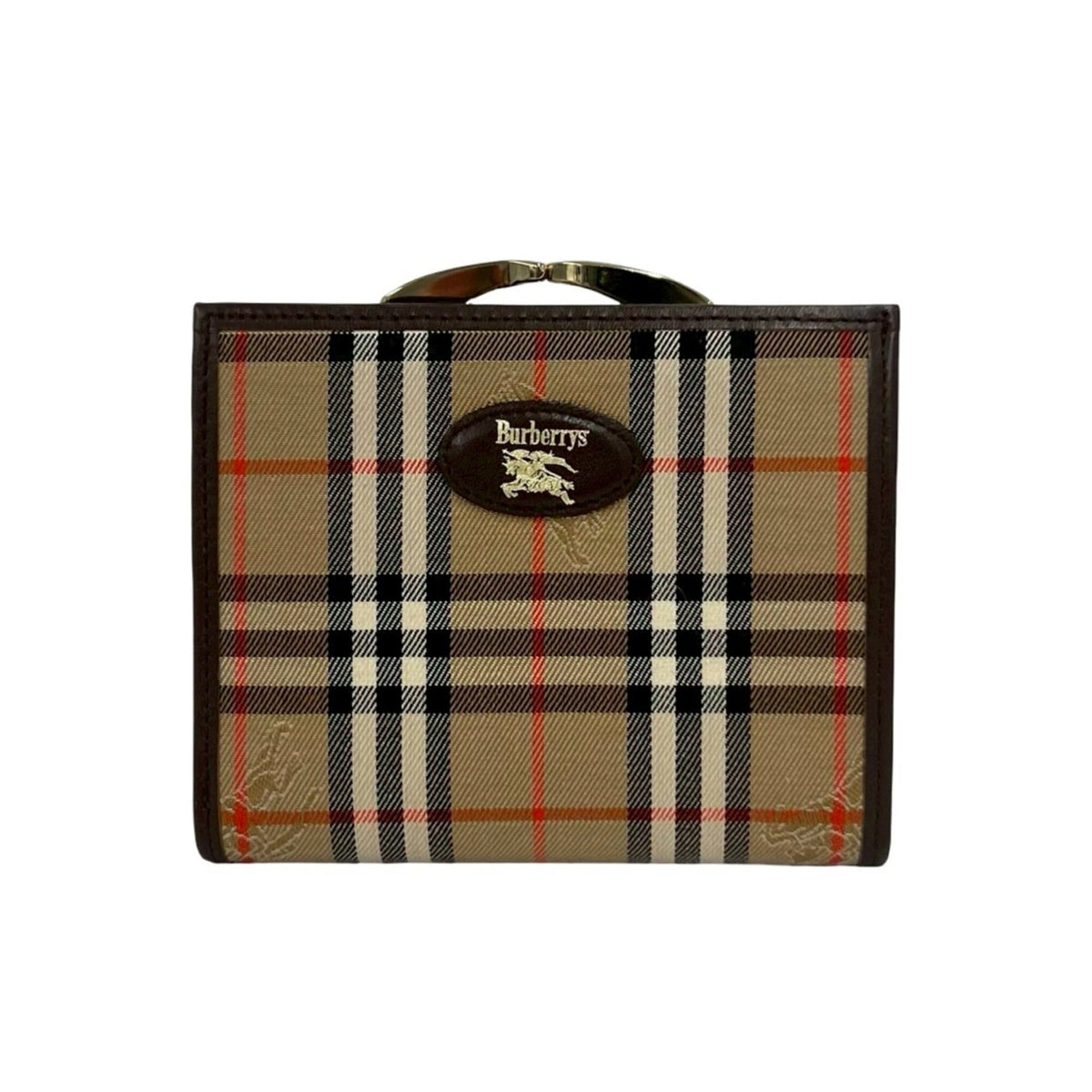 Burberry Beige Brown Canvas Leather Wallet (Bi-Fold) (Pre-Owned)