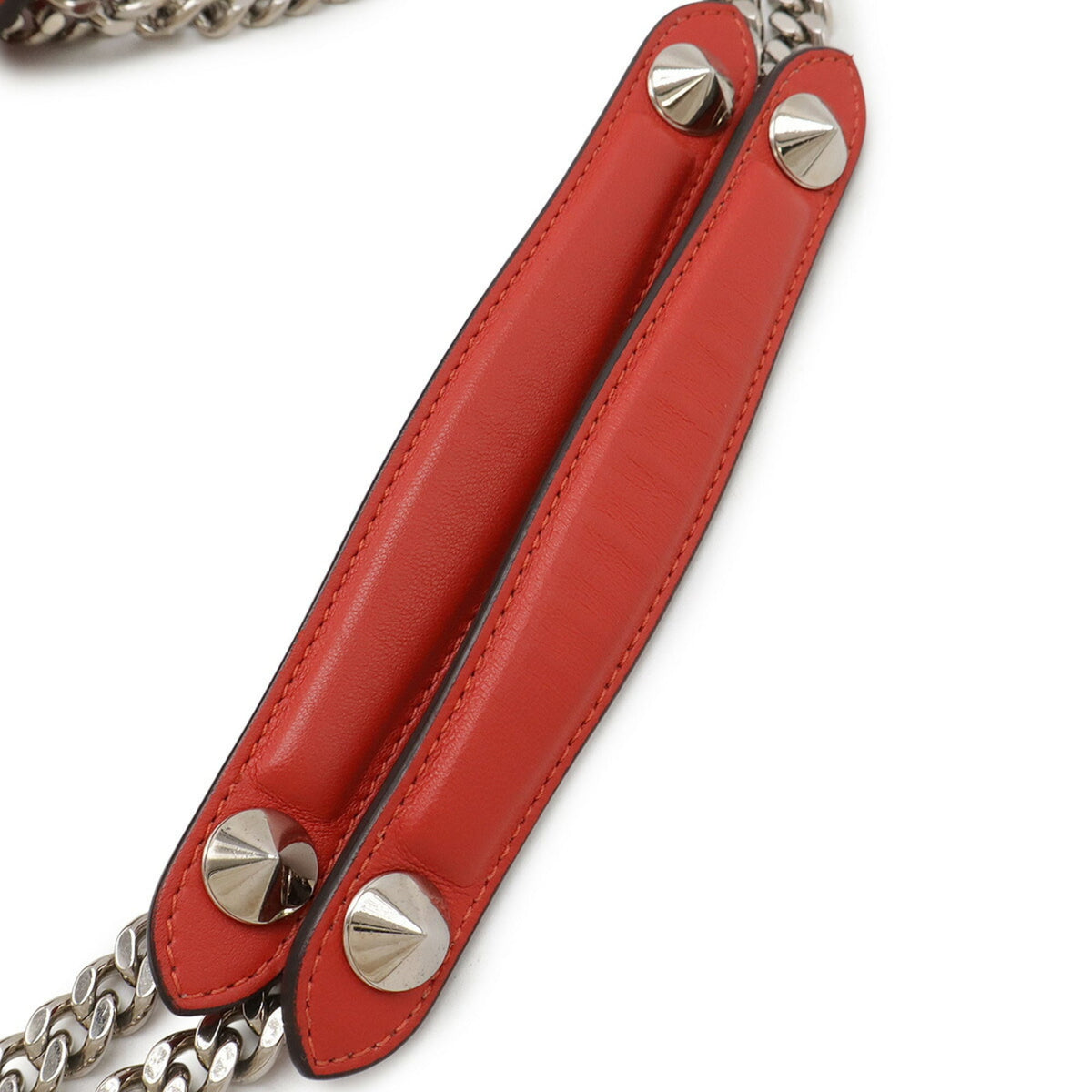 Fendi Dotcom Red Color Leather Pouch Shoulder Bag (Pre-Owned)