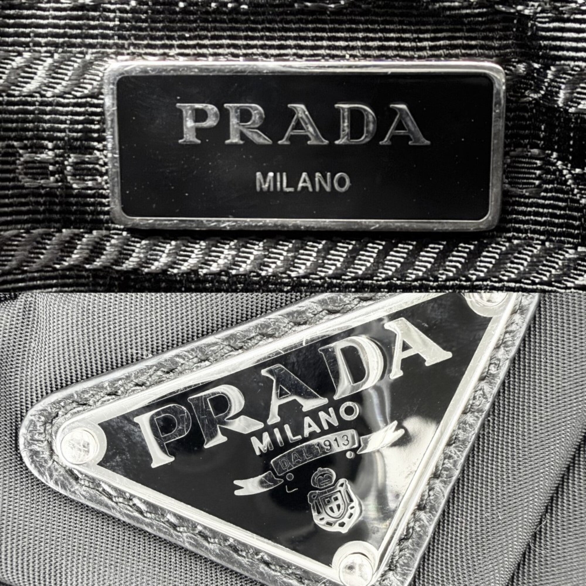 Prada Black Nylon Handbag Shoulder Bag Tote Bag (Pre-Owned)