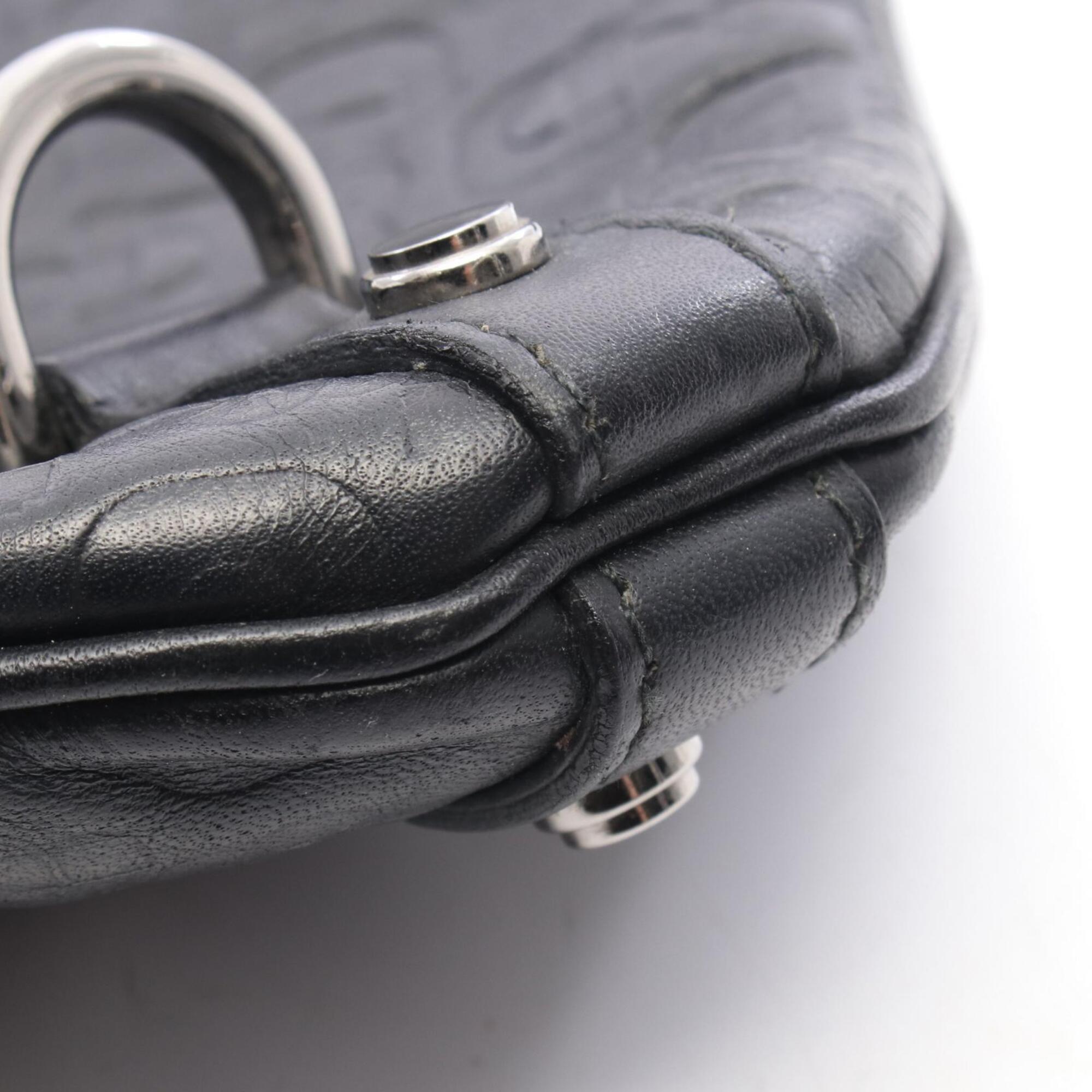 Gucci Black Leather Handbag Shoulder Bag (Pre-Owned)