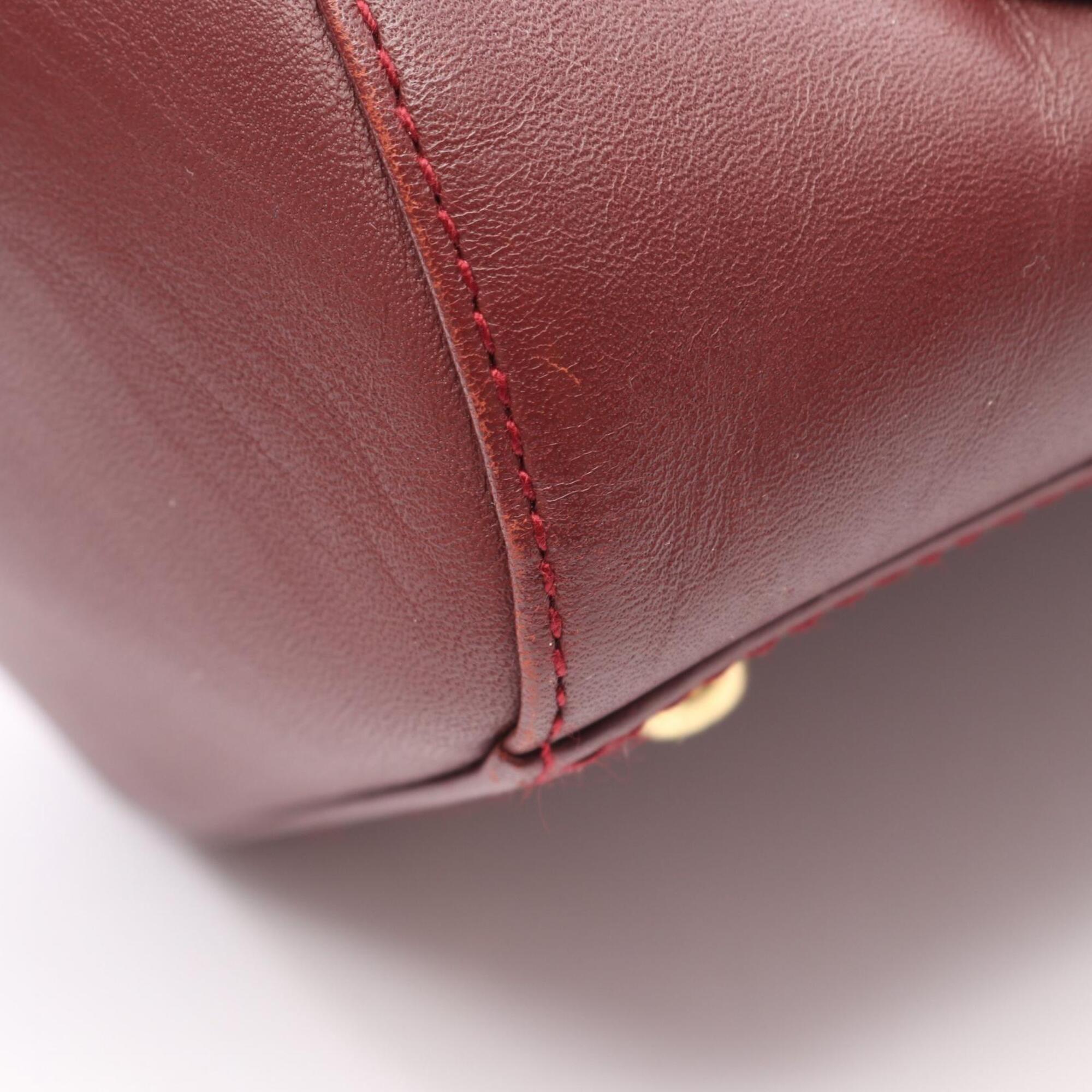Cartier Bordeaux Leather Handbag (Pre-Owned)