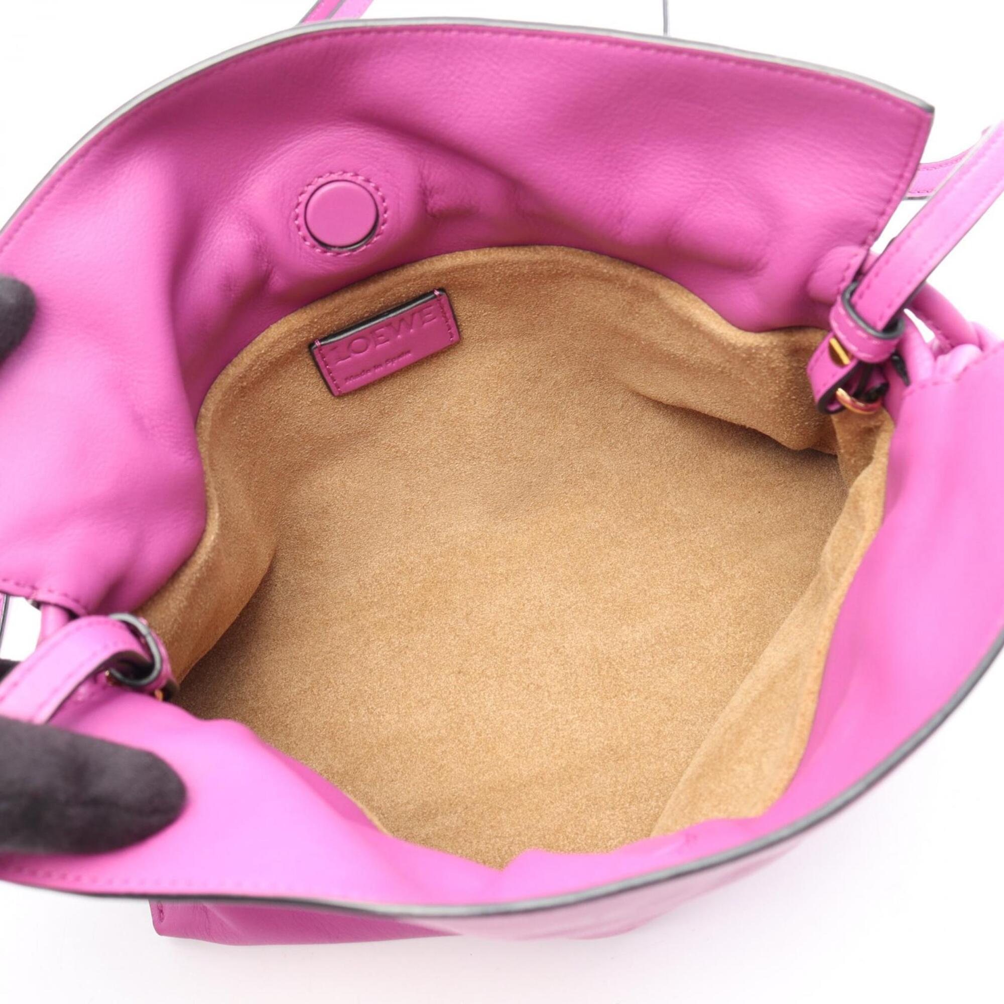 Loewe Purple Leather Handbag Shoulder Bag (Pre-Owned)