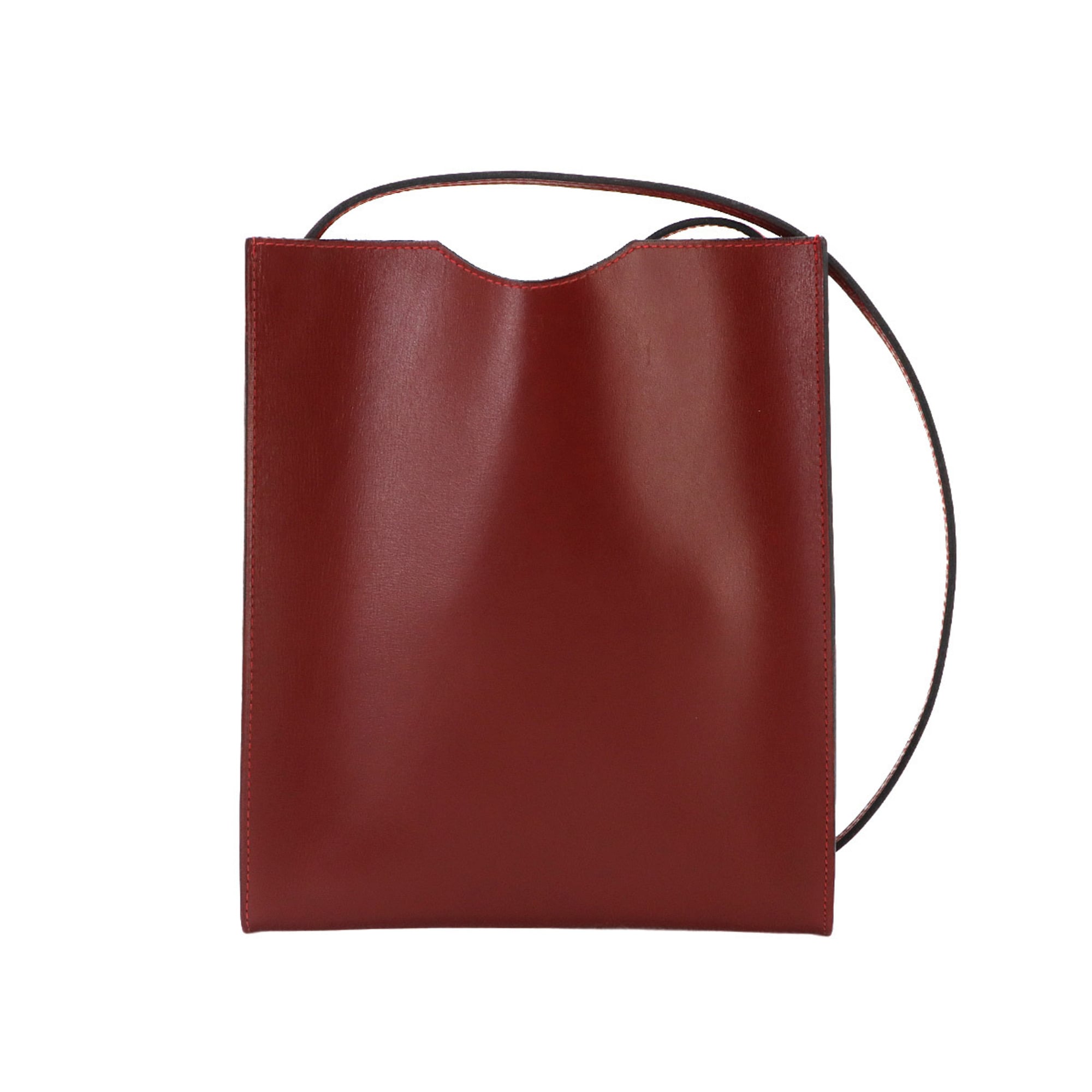 Hermes Rouge H Box Calf Leather Pochette Shoulder Bag (Pre-Owned)