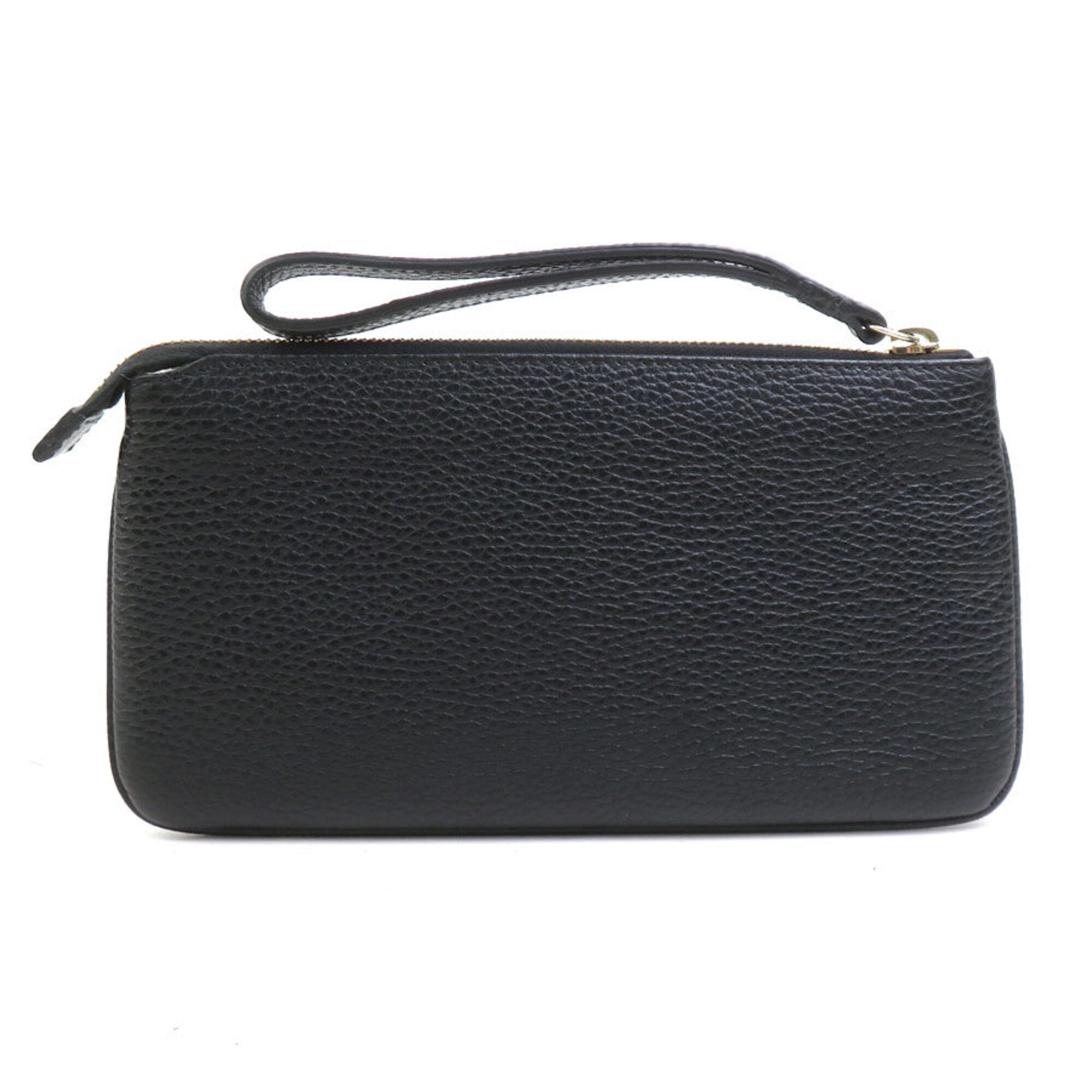 Gucci Black Leather Clutch Bag Pouch (Pre-Owned)