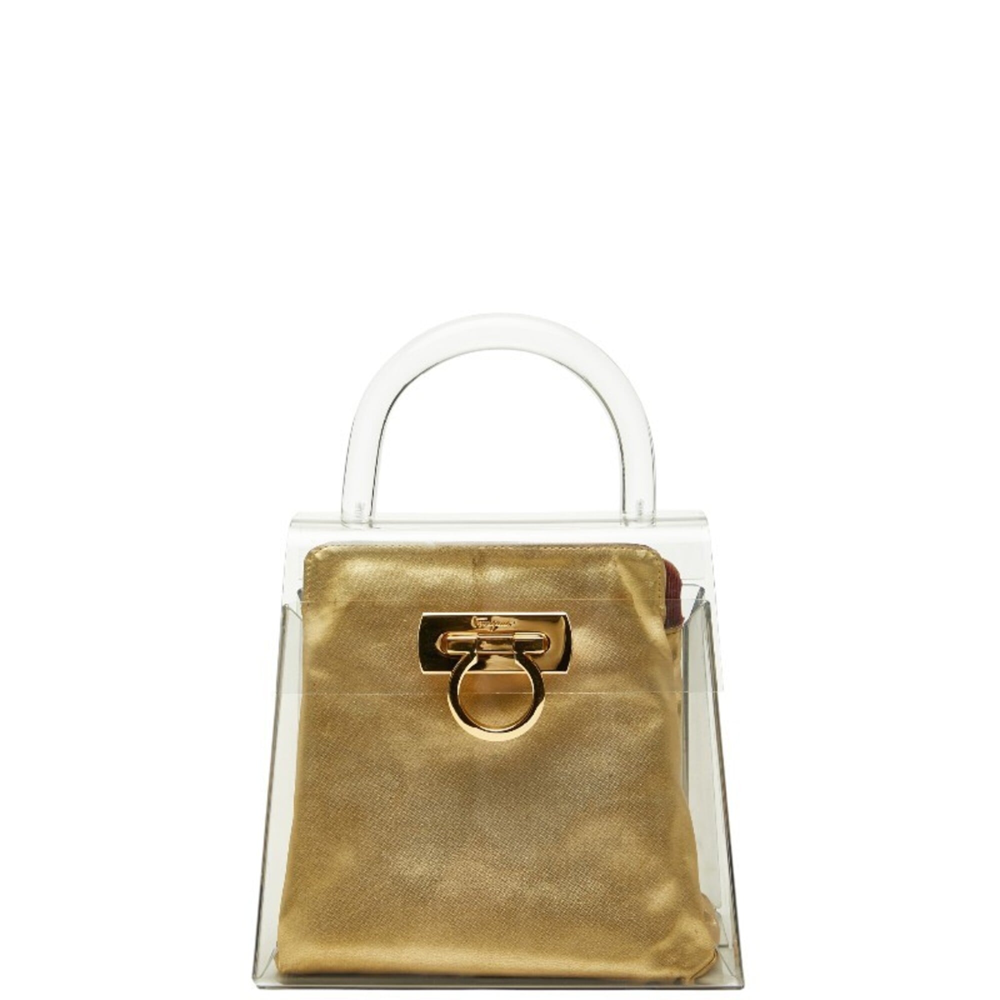 Salvatore Ferragamo Gancini Clear Plastic Handbag (Pre-Owned)