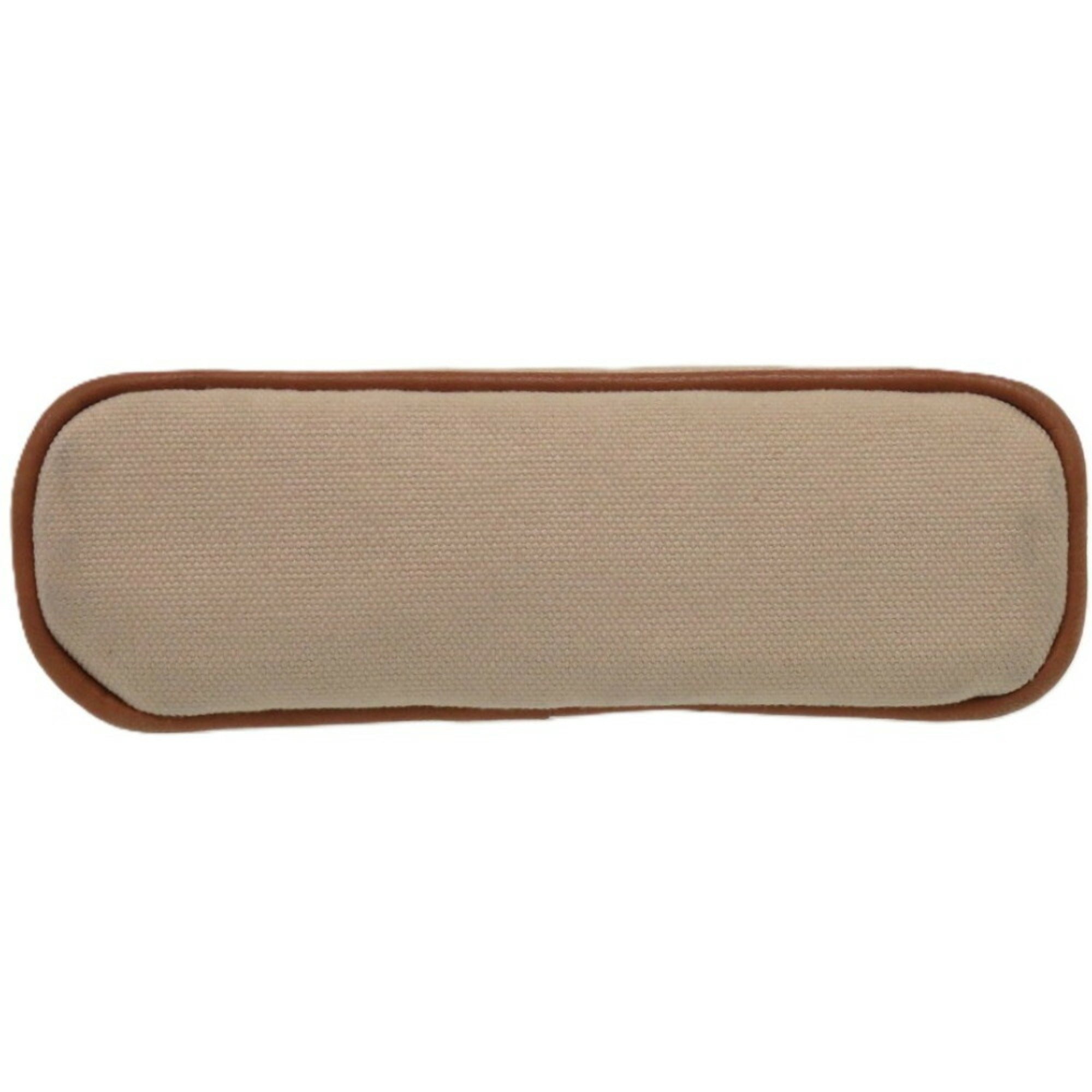 Hermes Beige Orange Cotton Leather Pouch (Pre-Owned)