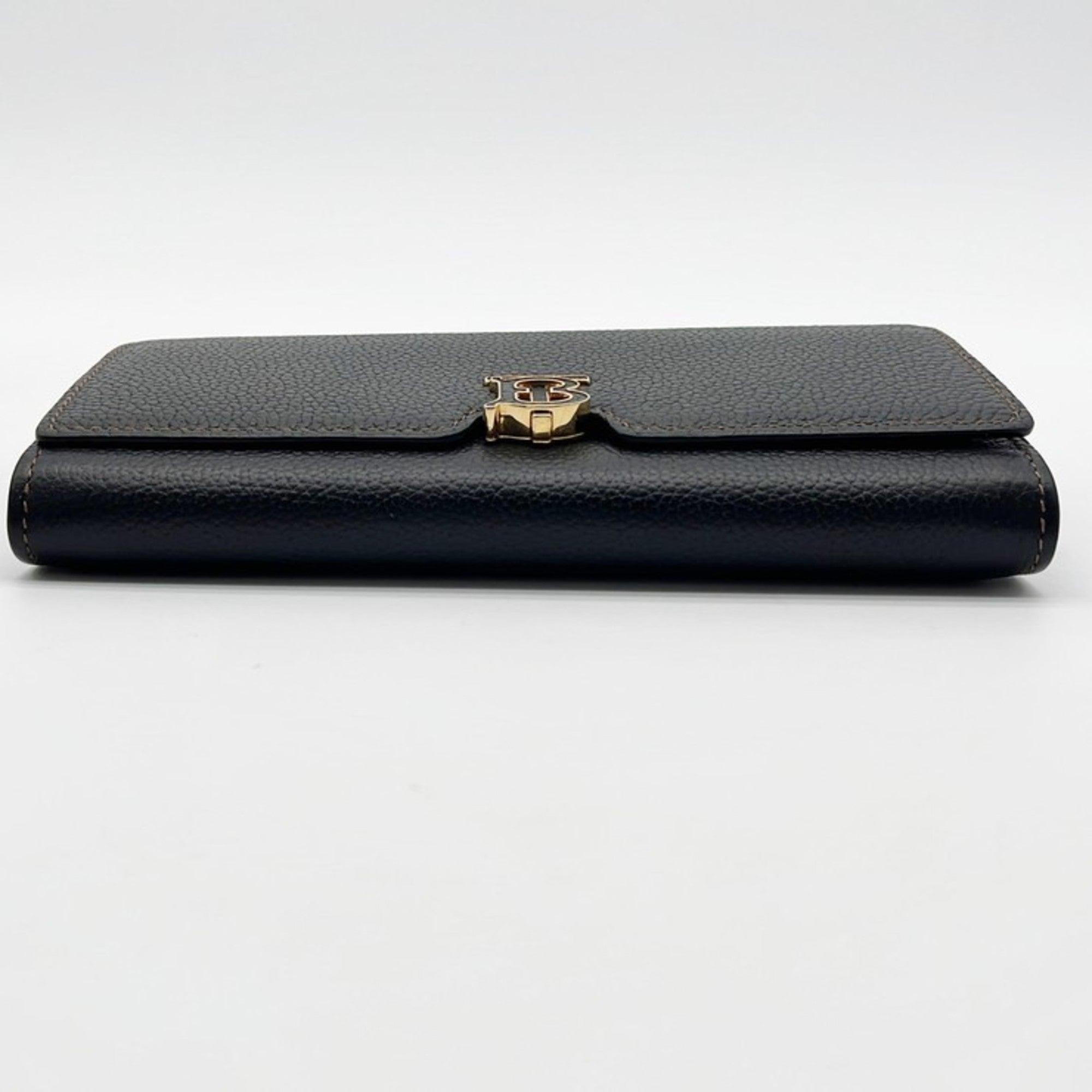 Burberry Black Leather Long Wallet (Bi-Fold) (Pre-Owned)