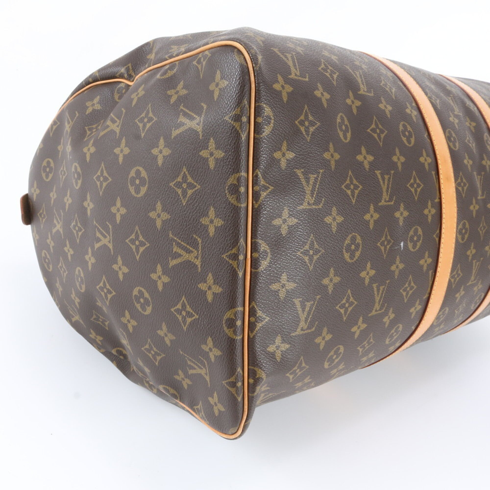 Louis Vuitton Brown Leather Coated Canvas Boston Bag Tote Bag (Pre-Owned)