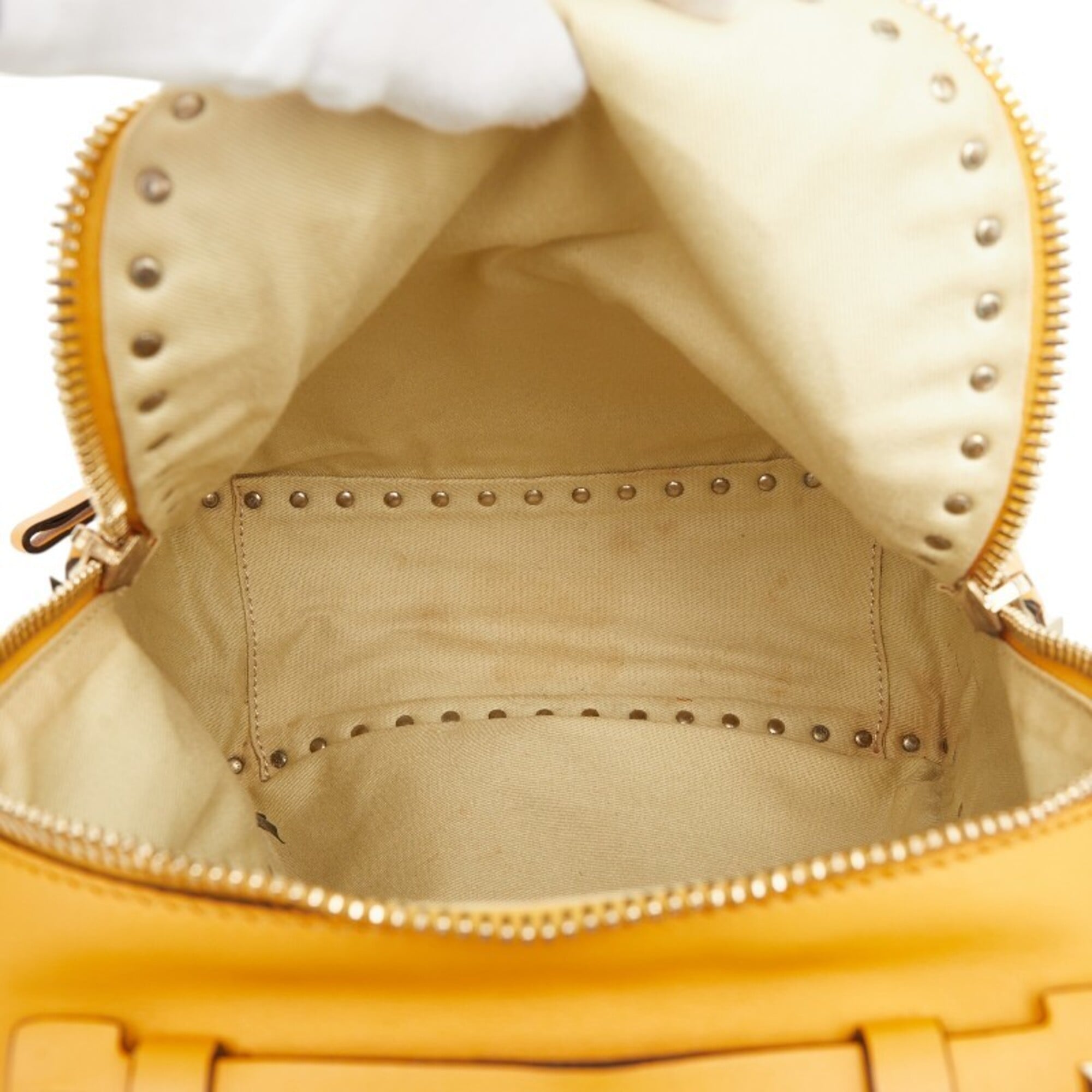 Valentino Yellow Gold Leather Backpack (Pre-Owned)