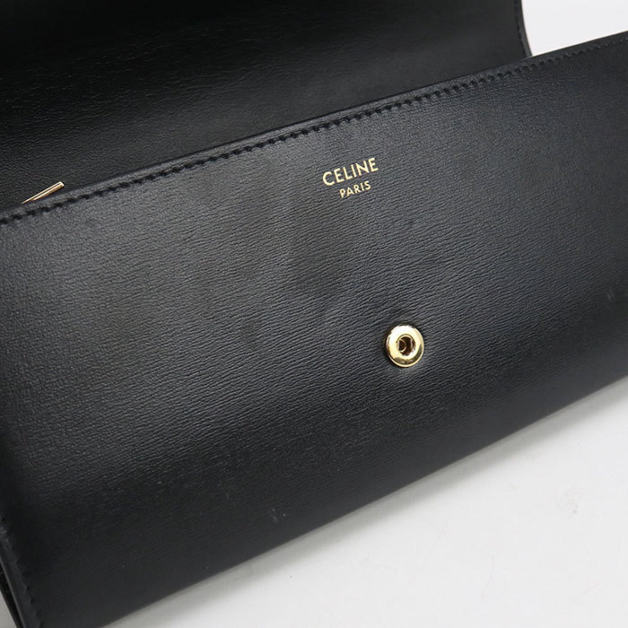 Celine Black Leather Long Wallet (Bi-Fold) (Pre-Owned)