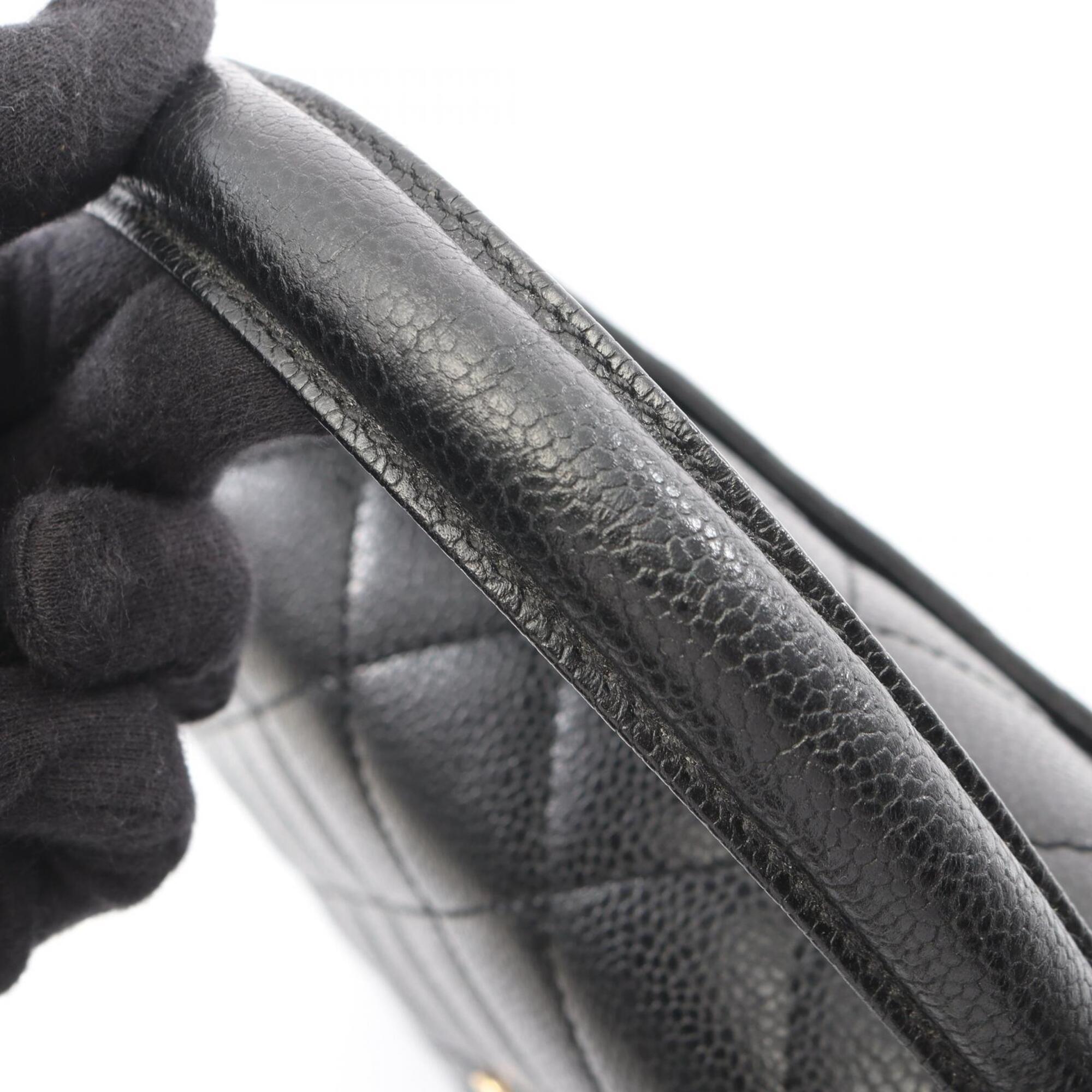 Chanel Black Grained Calfskin Handbag (Pre-Owned)