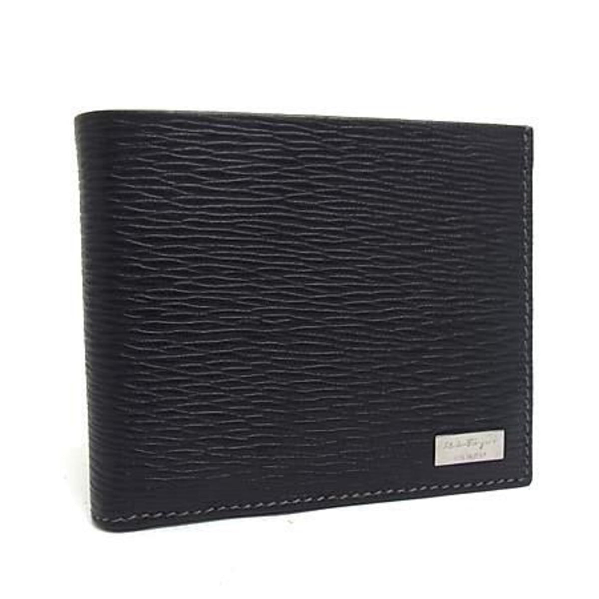 Salvatore Ferragamo Black Leather Wallet (Bi-Fold) (Pre-Owned)