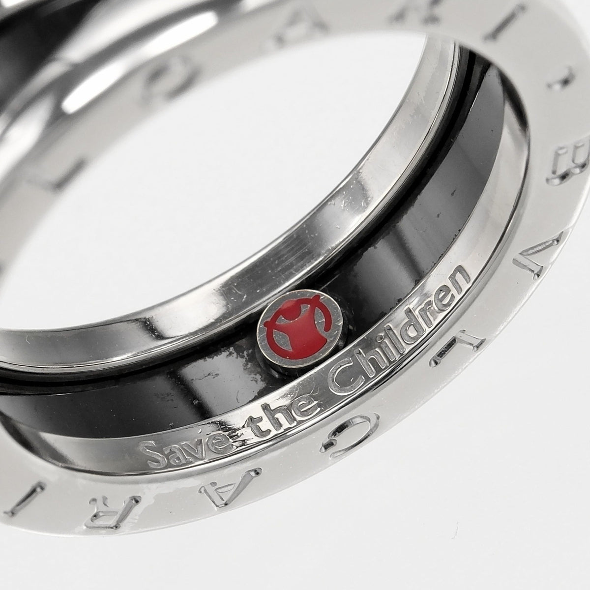 Bvlgari B.Zero1 Ceramic Silver 925 Band Ring (Pre-Owned)