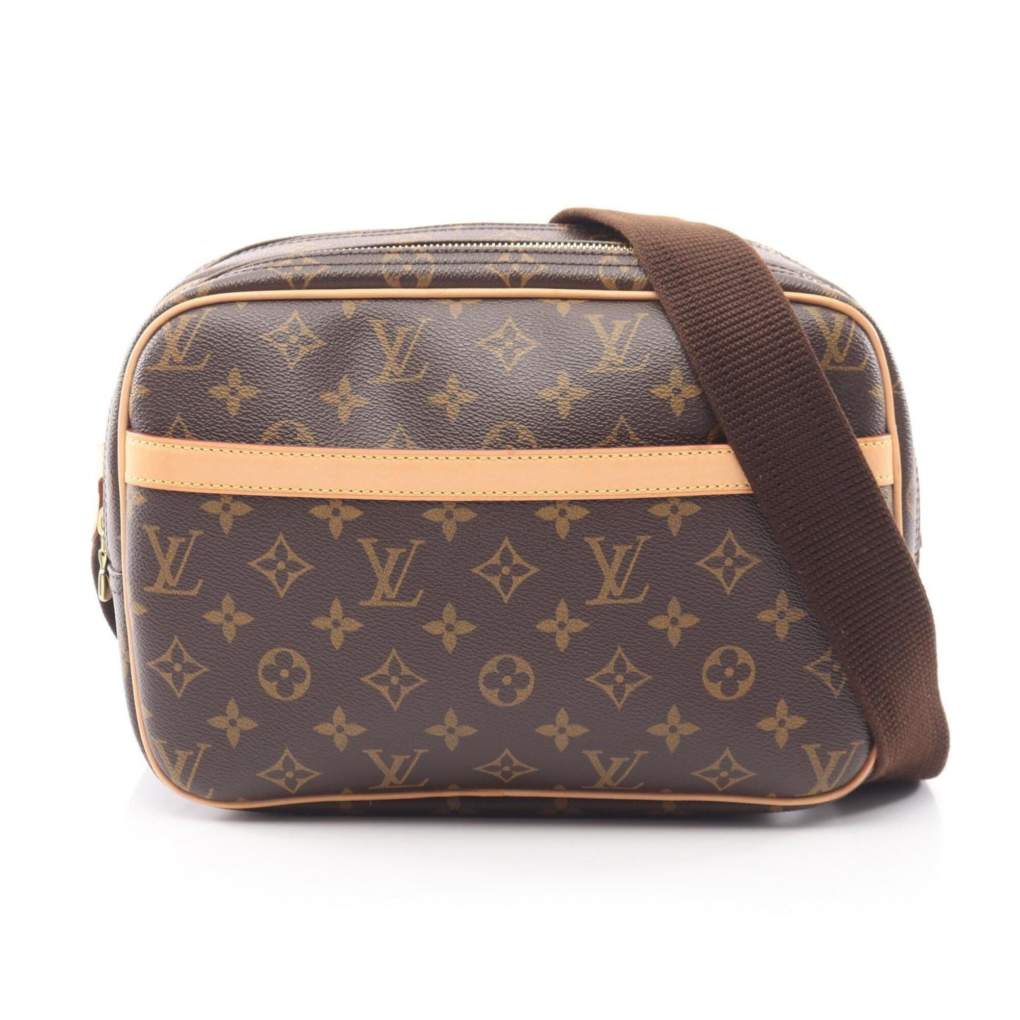 Louis Vuitton Brown Coated Canvas Leather Handbag Shoulder Bag (Pre-Owned)
