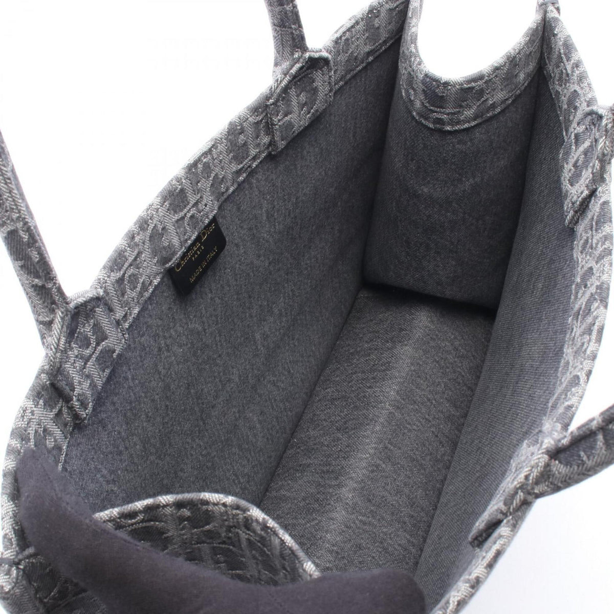 Christian Dior Black Gray Canvas Handbag Tote Bag (Pre-Owned)