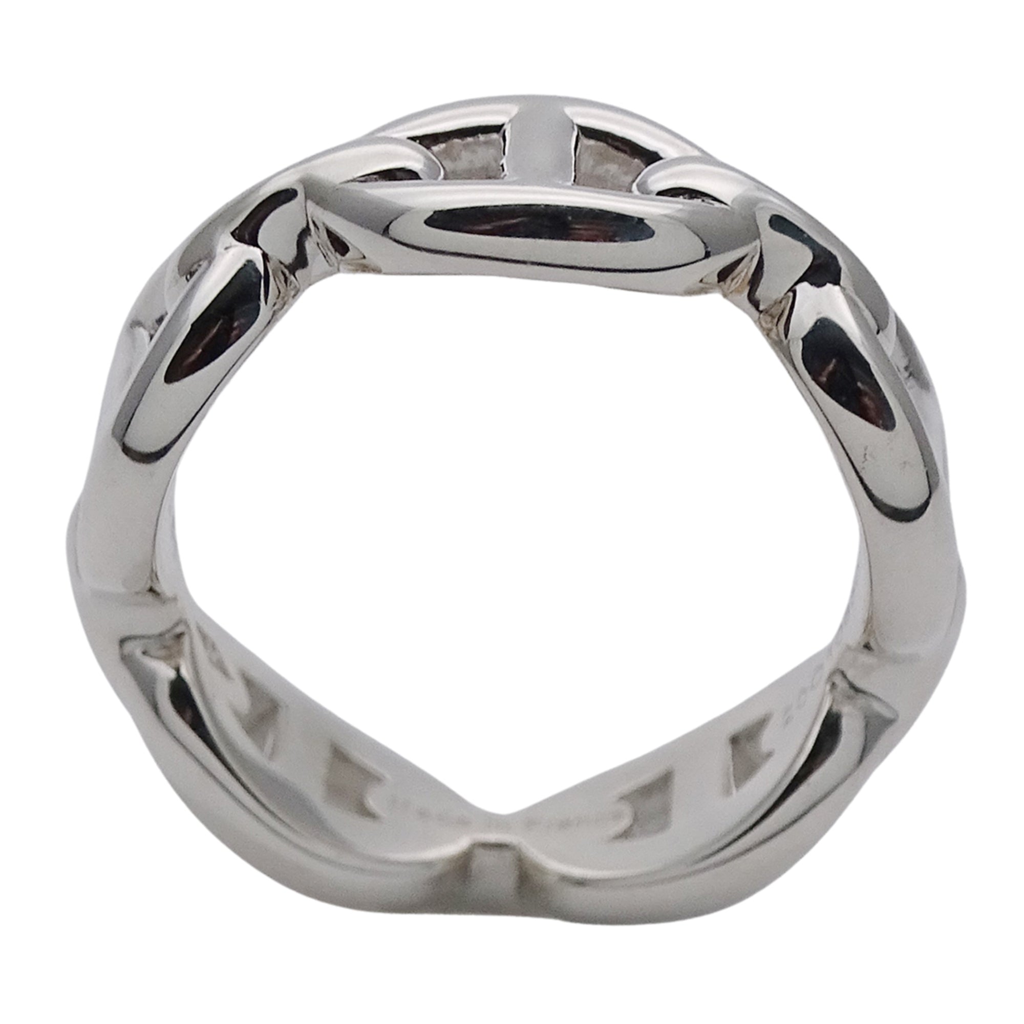 Hermes Silver Silver 925 Band Ring (Pre-Owned)