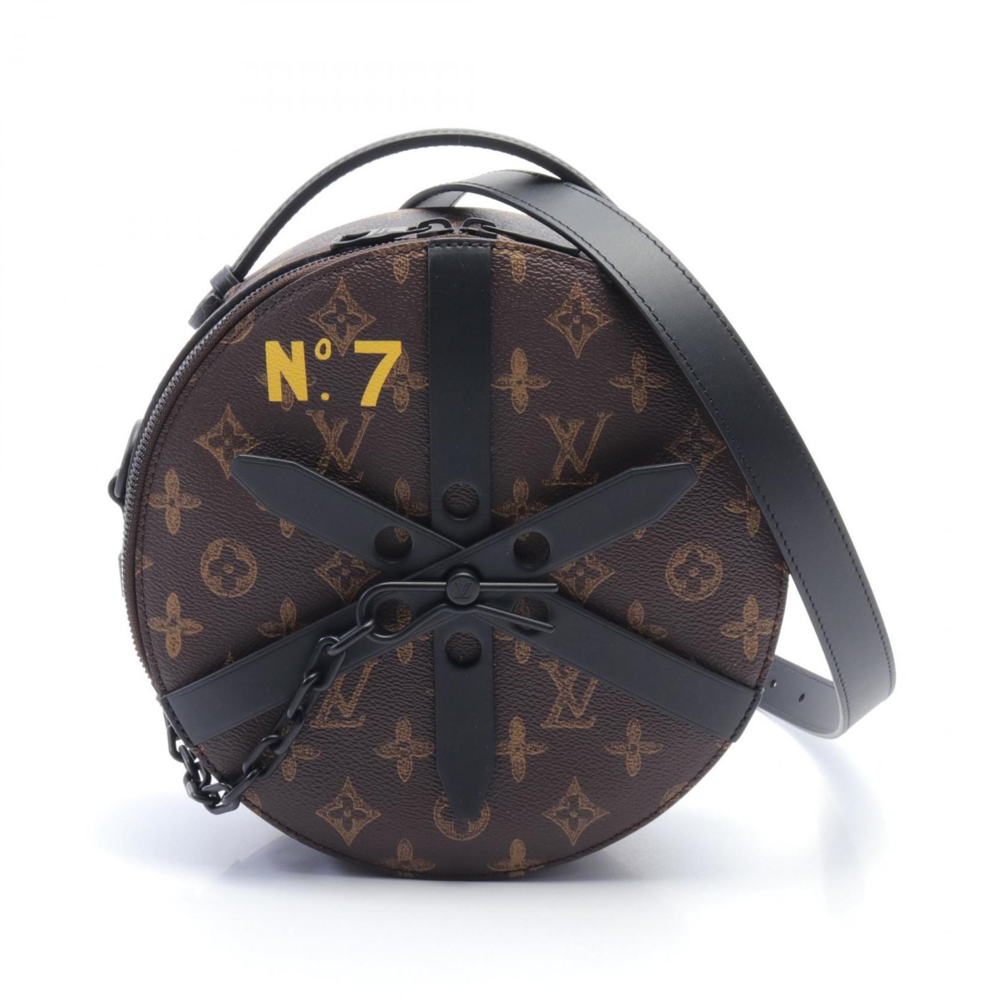 Louis Vuitton Black Brown Monogram Leather Shoulder Bag (Pre-Owned)
