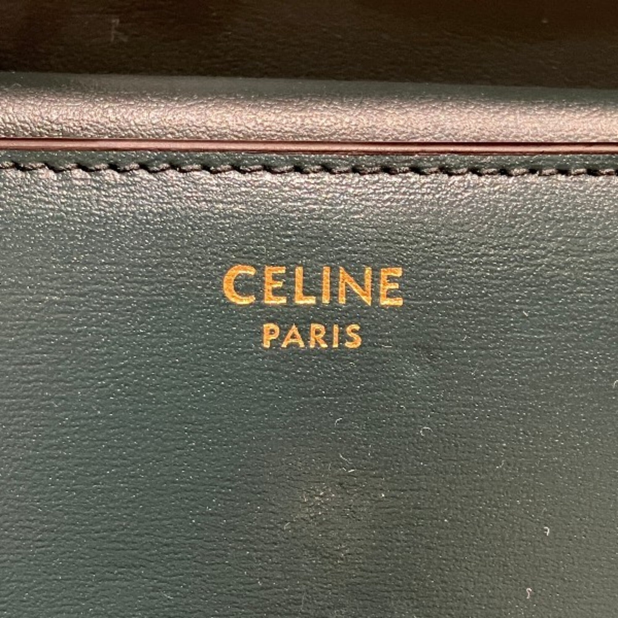 Celine Green Leather Wallet (Tri-Fold) (Pre-Owned)