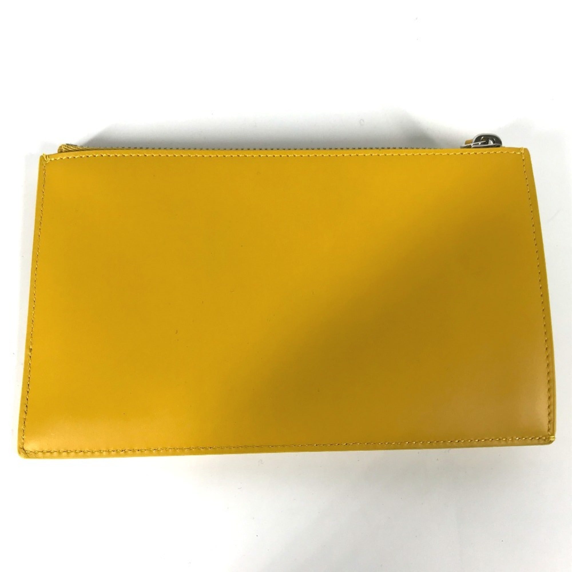 Fendi Yellow Leather Clutch Bag Pouch (Pre-Owned)
