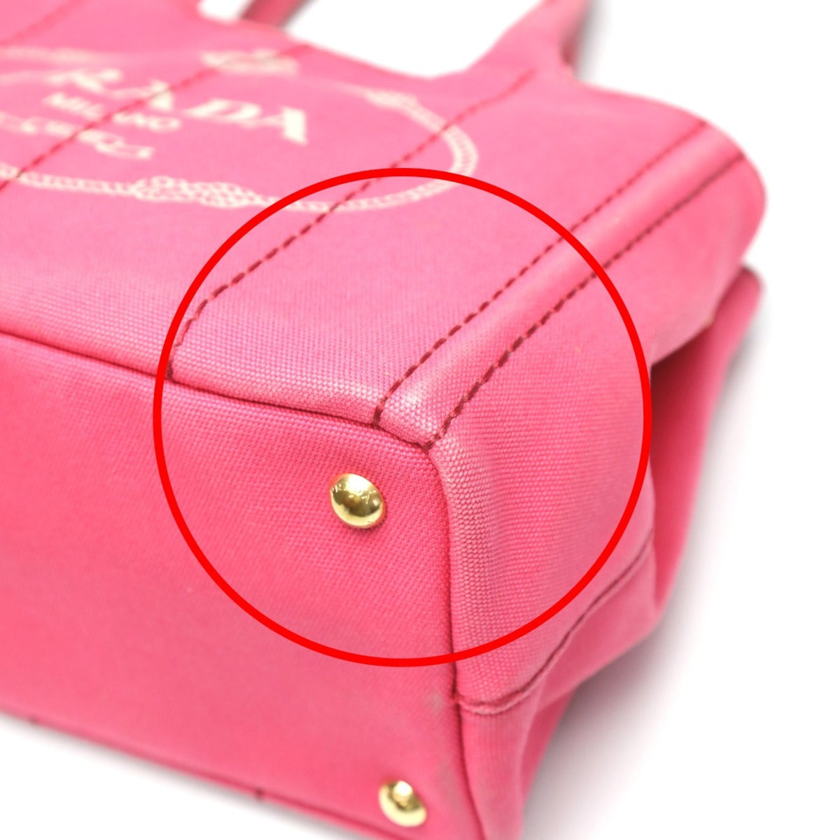 Prada Pink Canvas Tote Bag (Pre-Owned)