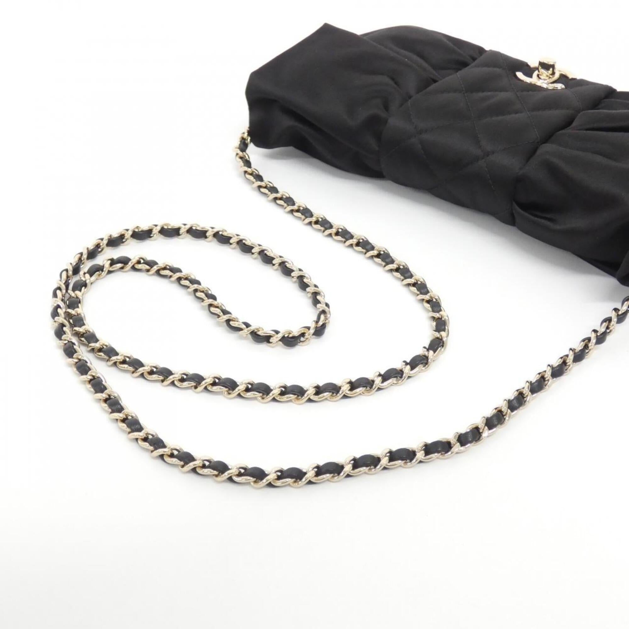 Chanel Black Satin Shoulder Bag (Pre-Owned)