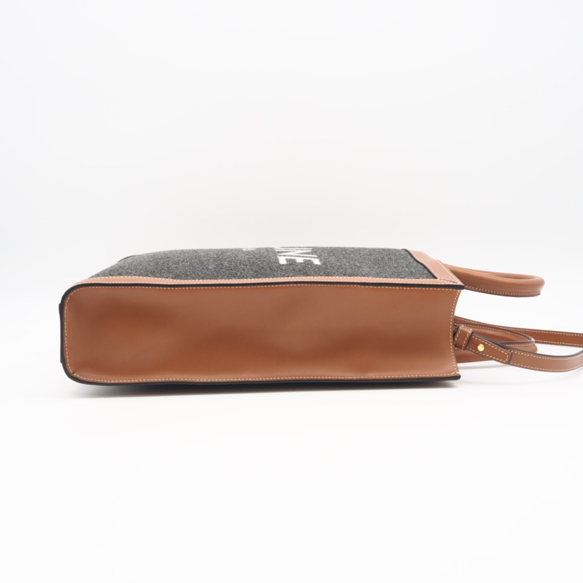 Celine Gray Brown Cotton Leather Handbag (Pre-Owned)