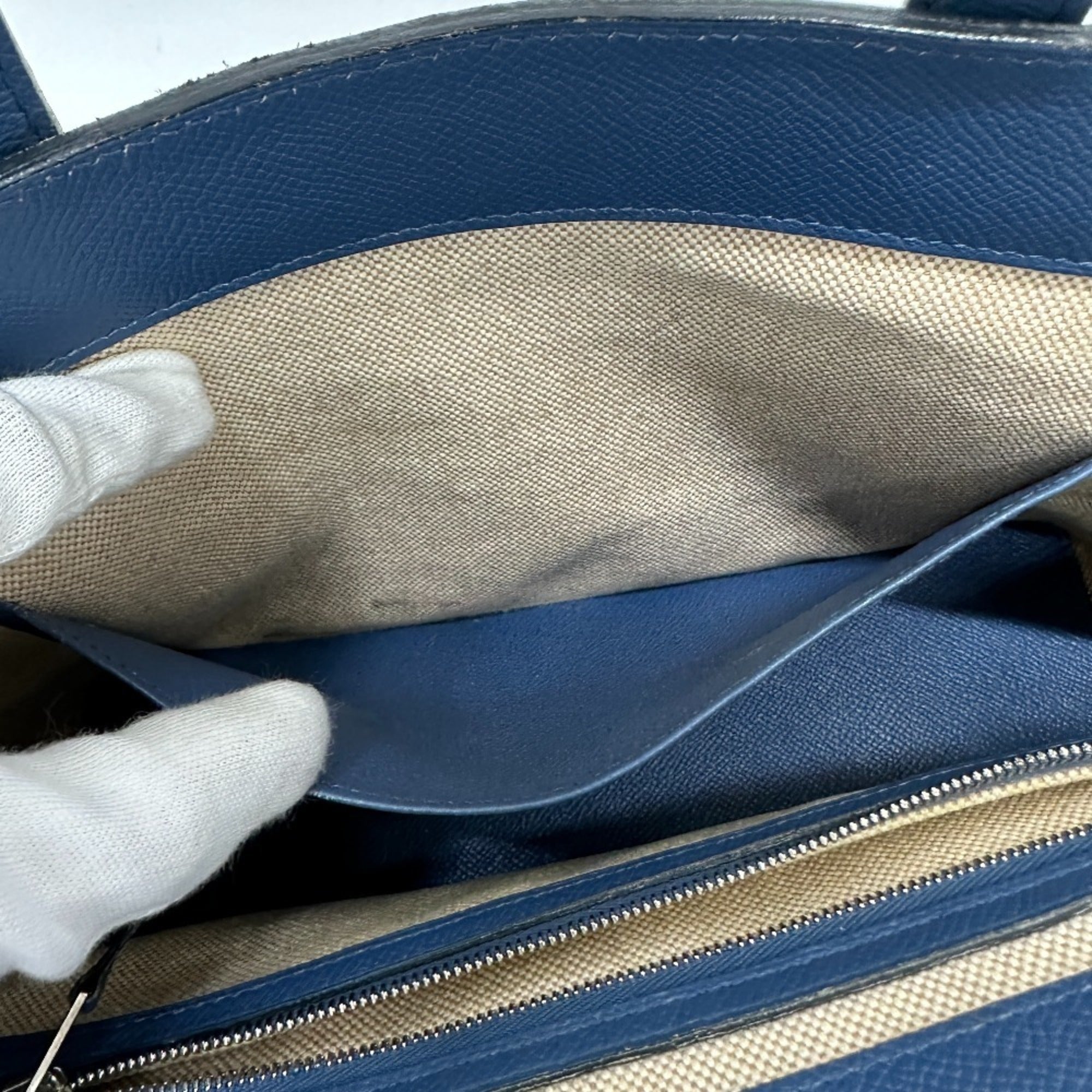 Hermes Blue Agate Epsom Leather Handbag Shoulder Bag Tote Bag (Pre-Owned)