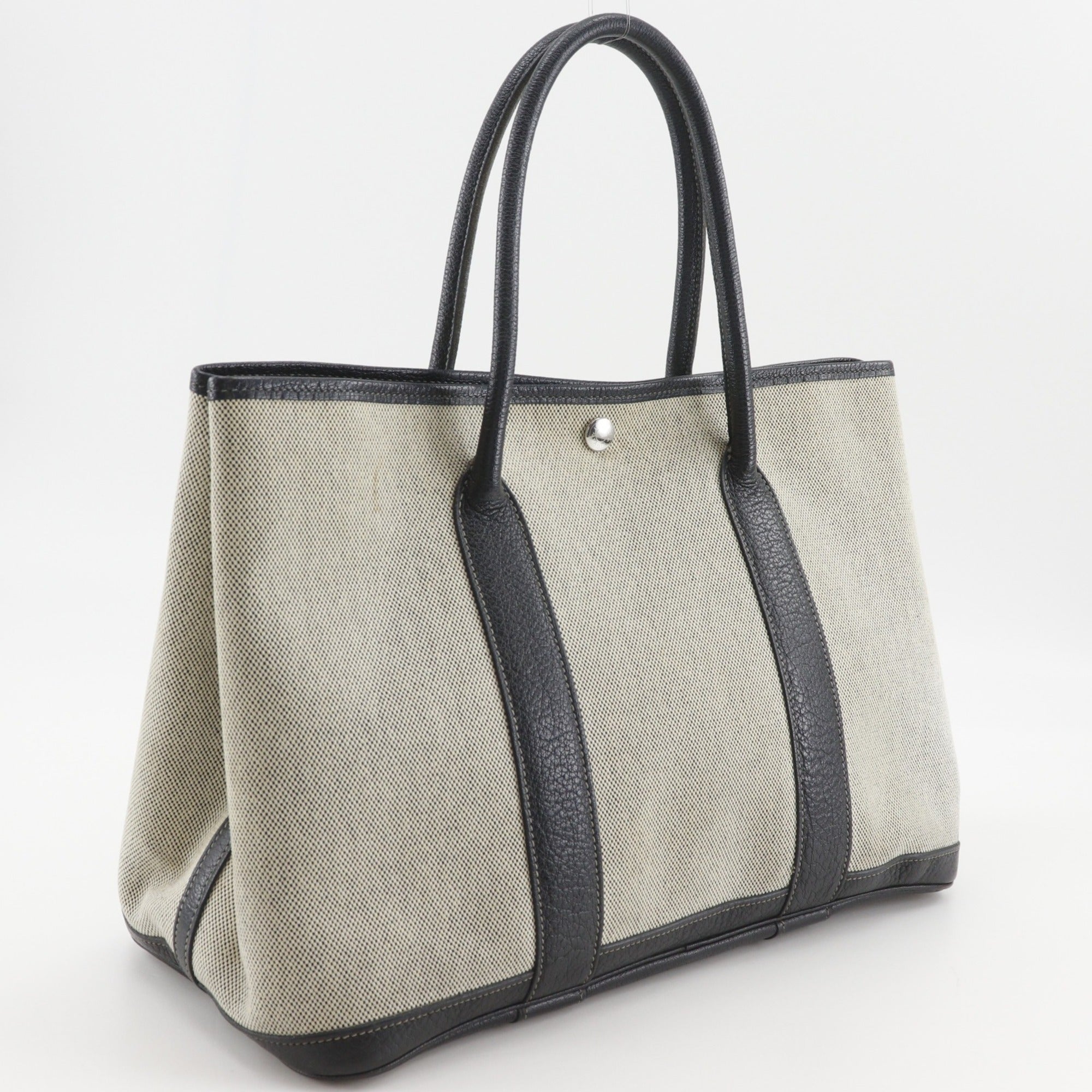 Hermes Garden Gray Toile H Tote Bag (Pre-Owned)