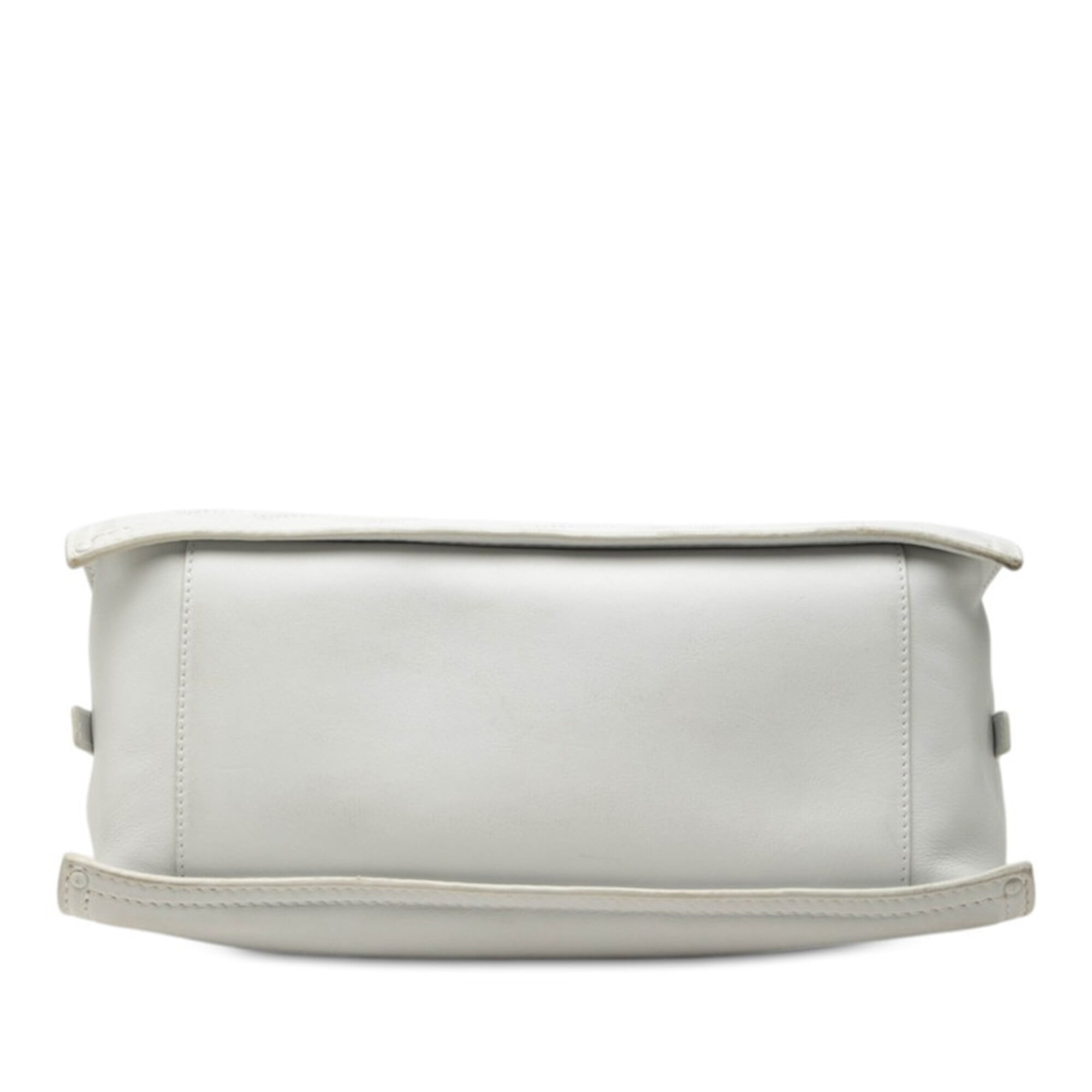 Loewe White Leather Shoulder Bag Tote Bag (Pre-Owned)