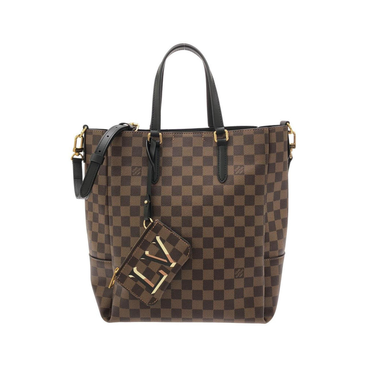 Louis Vuitton Ebene Coated Canvas Handbag Pouch (Pre-Owned)