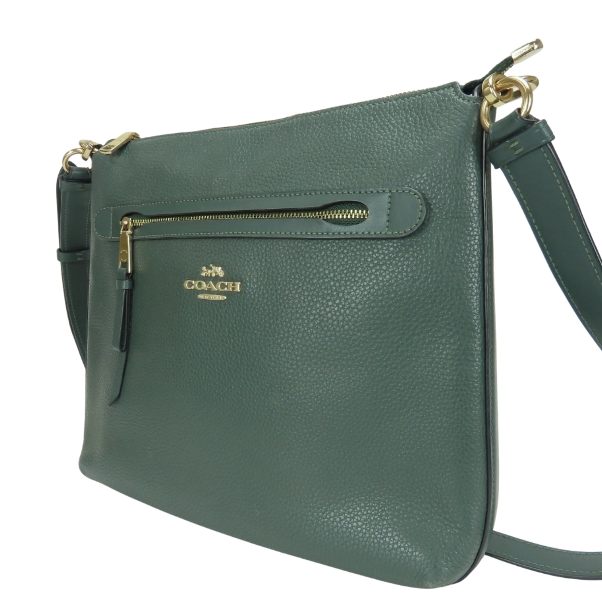 Coach Dark Green Leather Shoulder Bag (Pre-Owned)