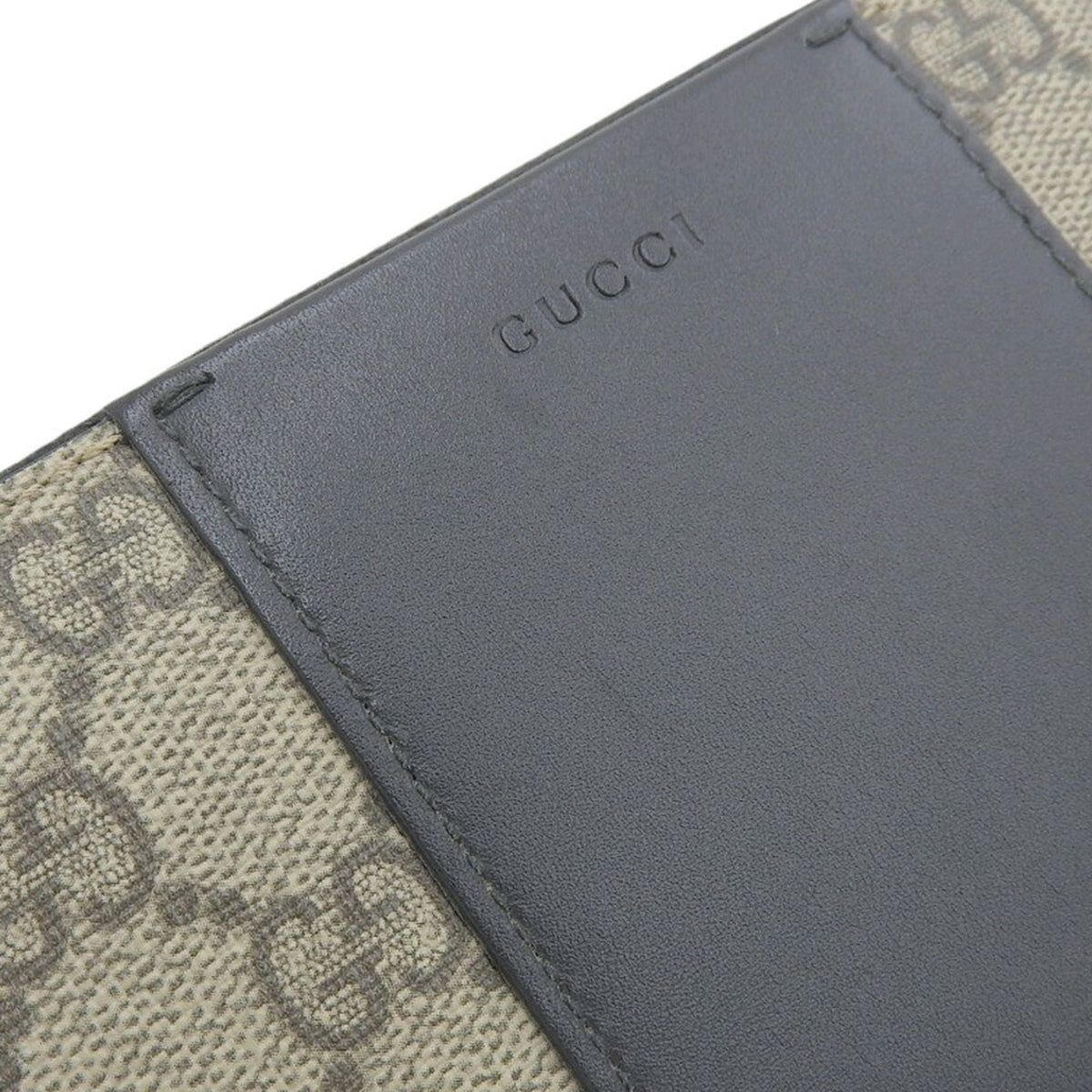 Gucci Beige Black Gg Supreme Long Wallet (Bi-Fold) (Pre-Owned)