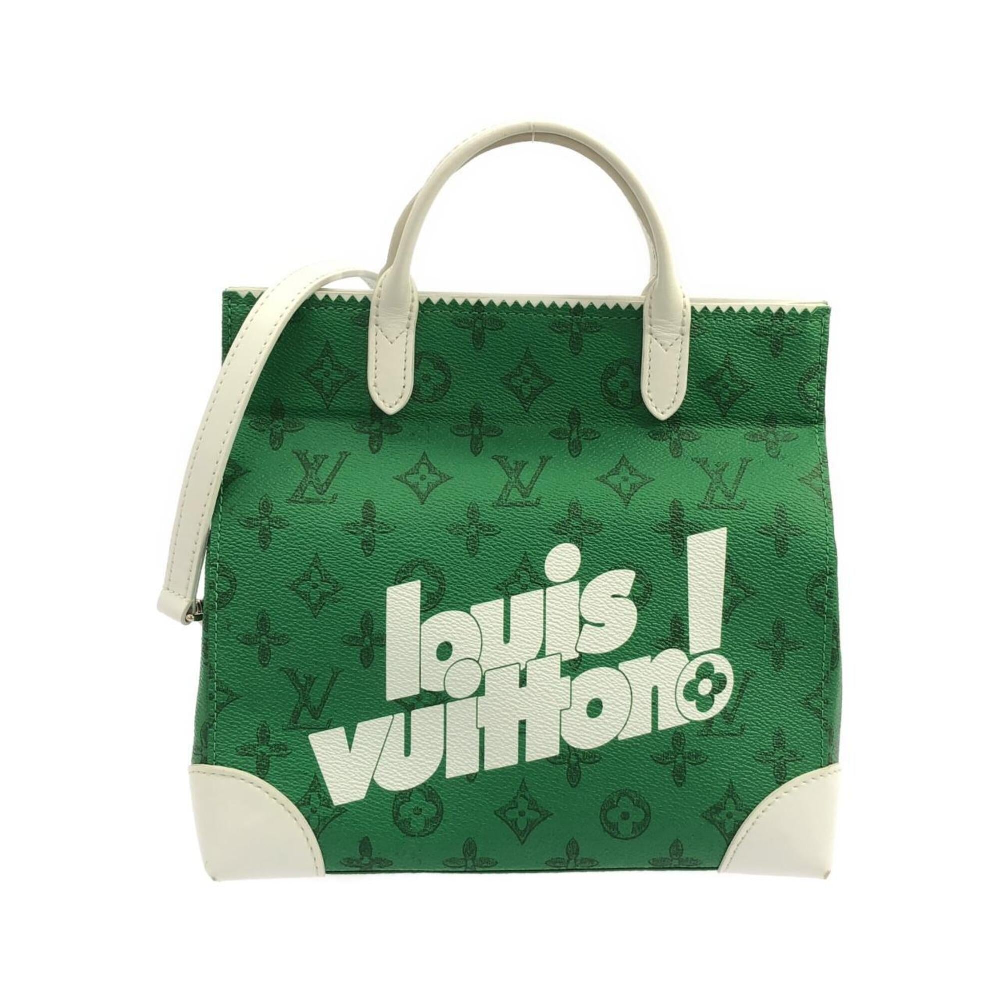 Louis Vuitton Green Vert Coated Canvas Handbag (Pre-Owned)