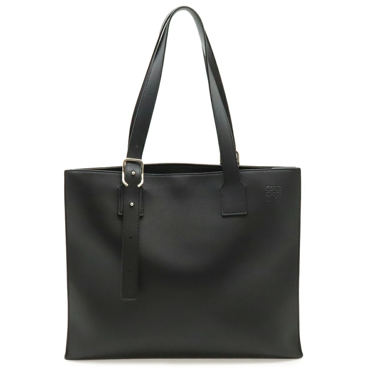 Loewe Black White Leather Shoulder Bag Tote Bag (Pre-Owned)